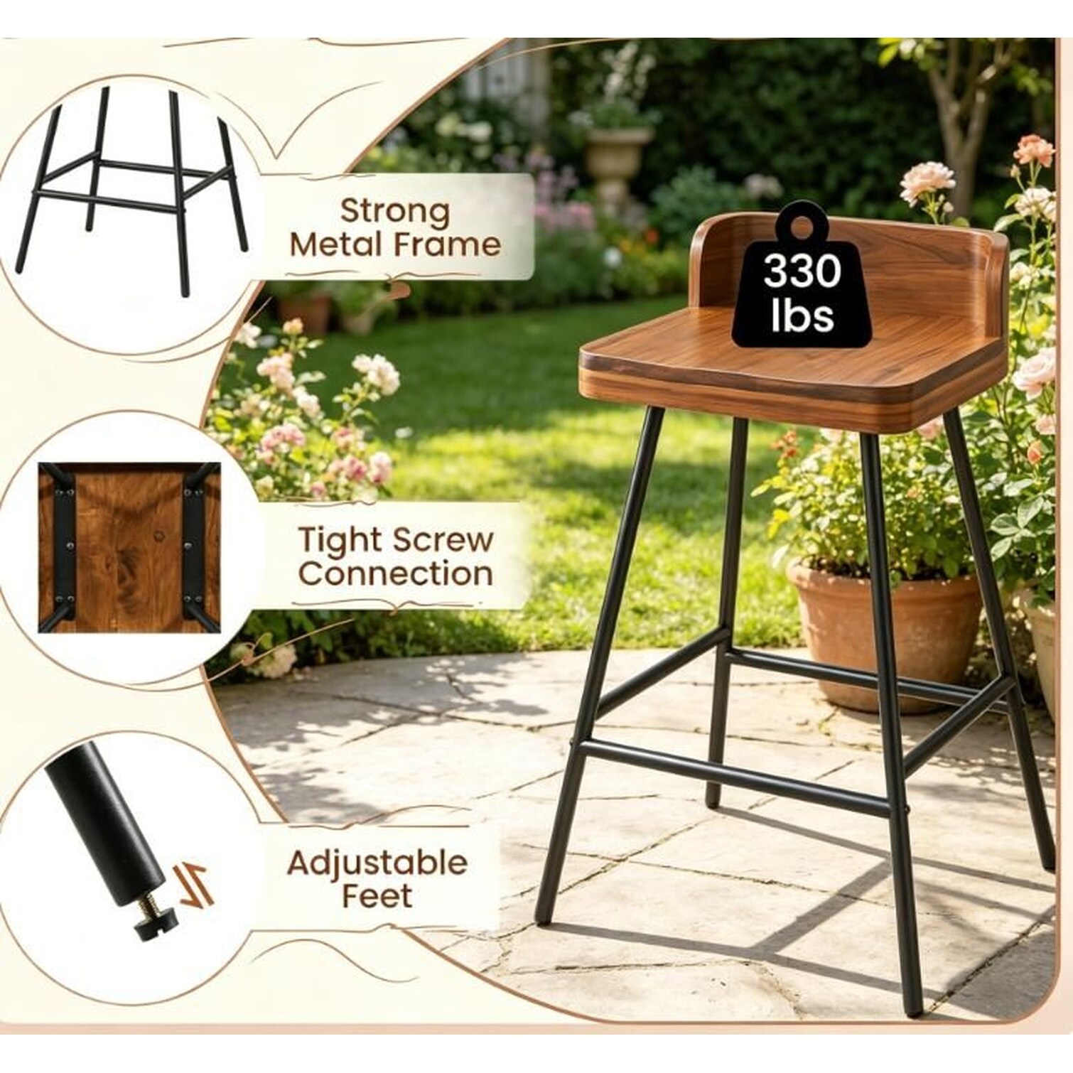 BBabe BTWNWUD1AIN4 stools - View #3