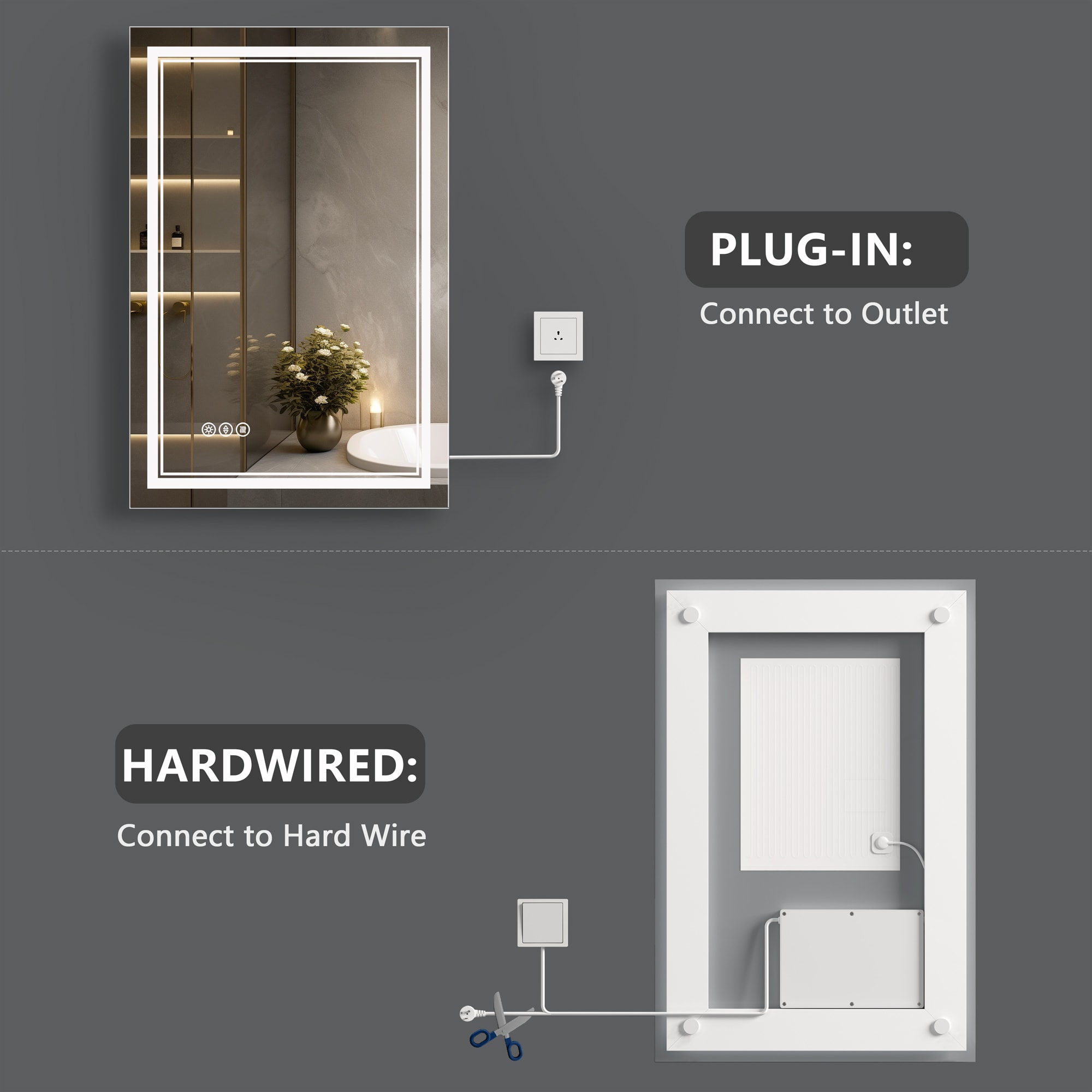 ExBrite DHBM2432BG Framed-Bath-Mirrors - View #10