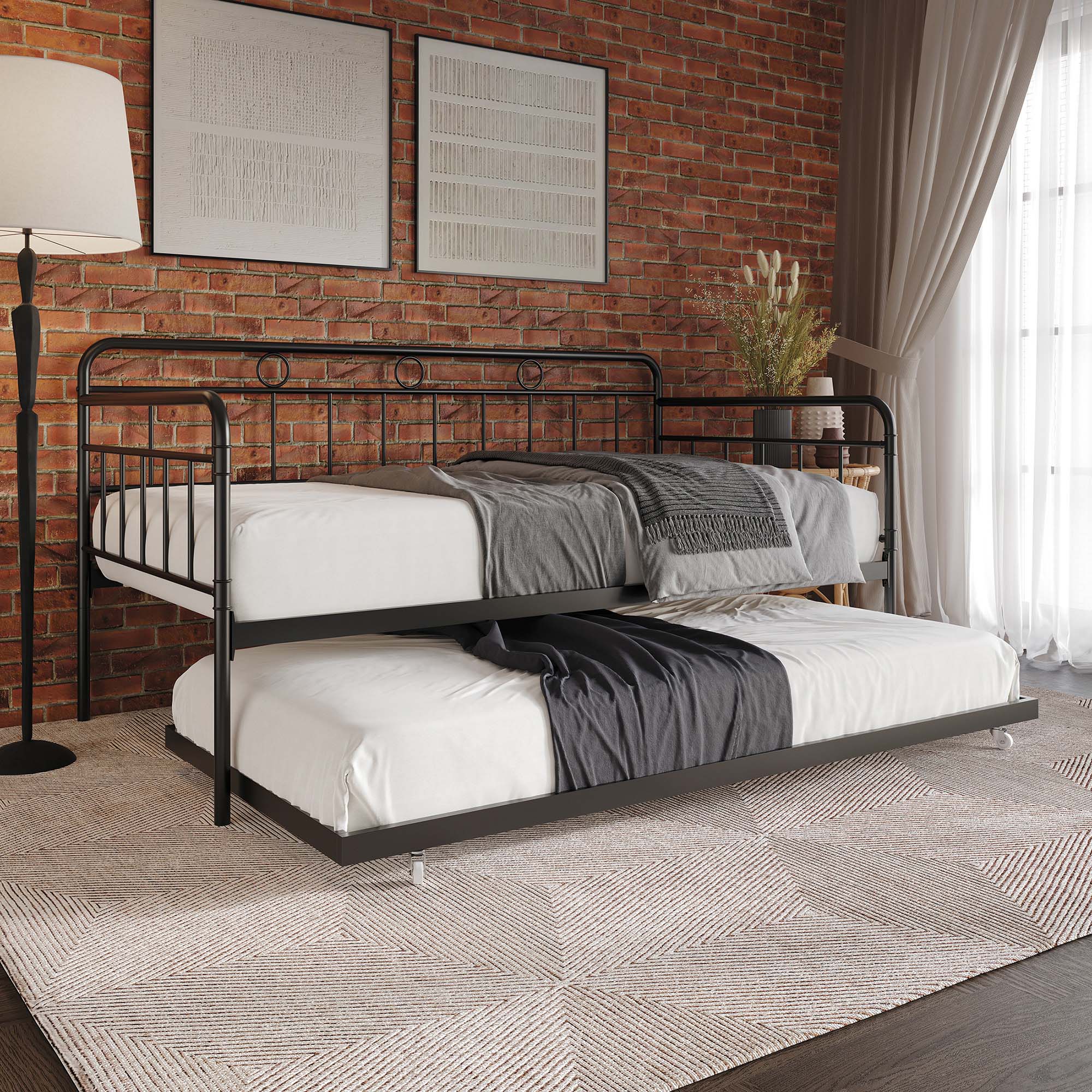 CasePiece CMD022TT-BK-MT Black Contemporary/Modern Sofa bed