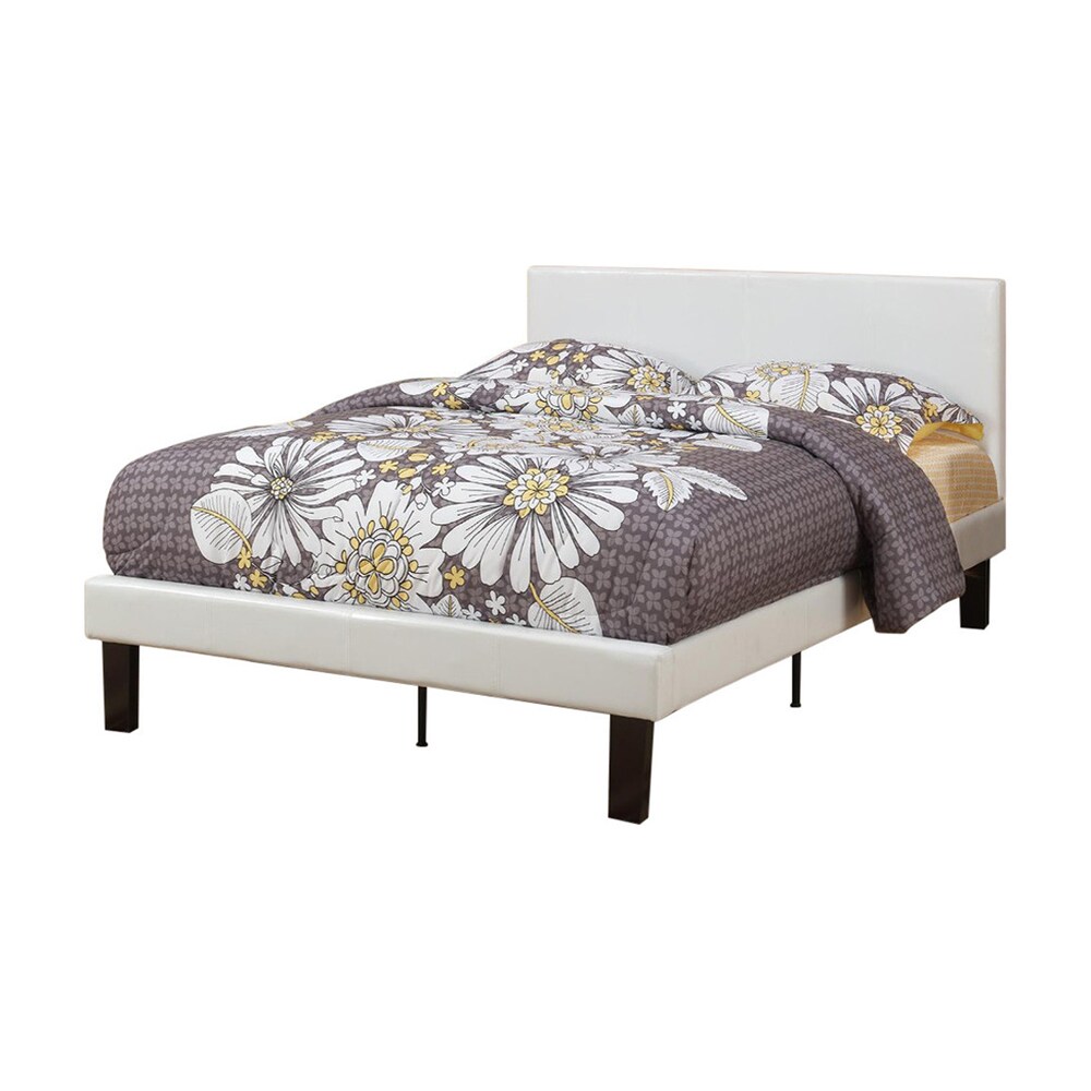 Benzara White Full Bed Frame In The Beds Department At