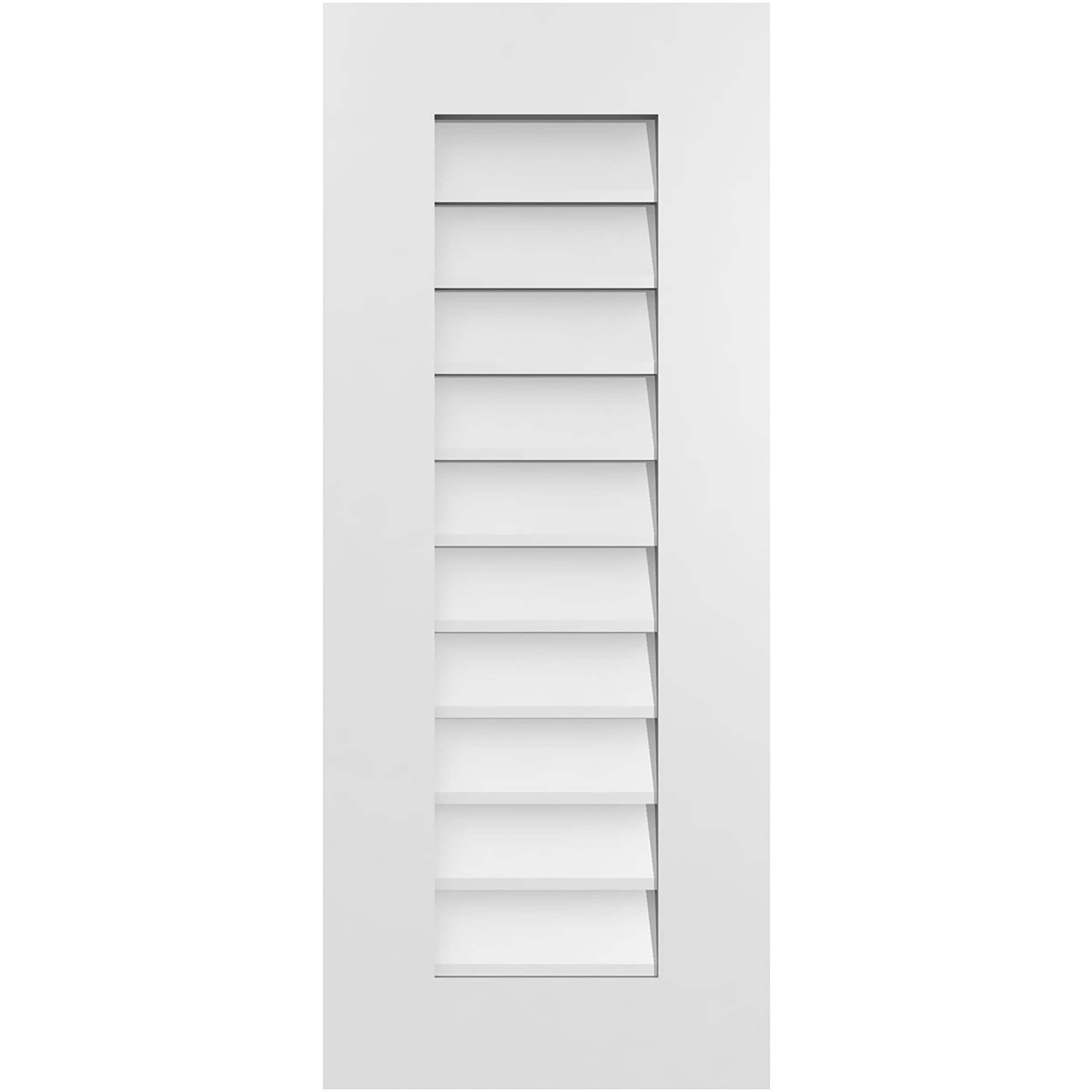 Ekena Millwork GVPVE14X3401SN 14-Inches x 34-Inches Off-white Rectangle PVC Gable Louver Vent