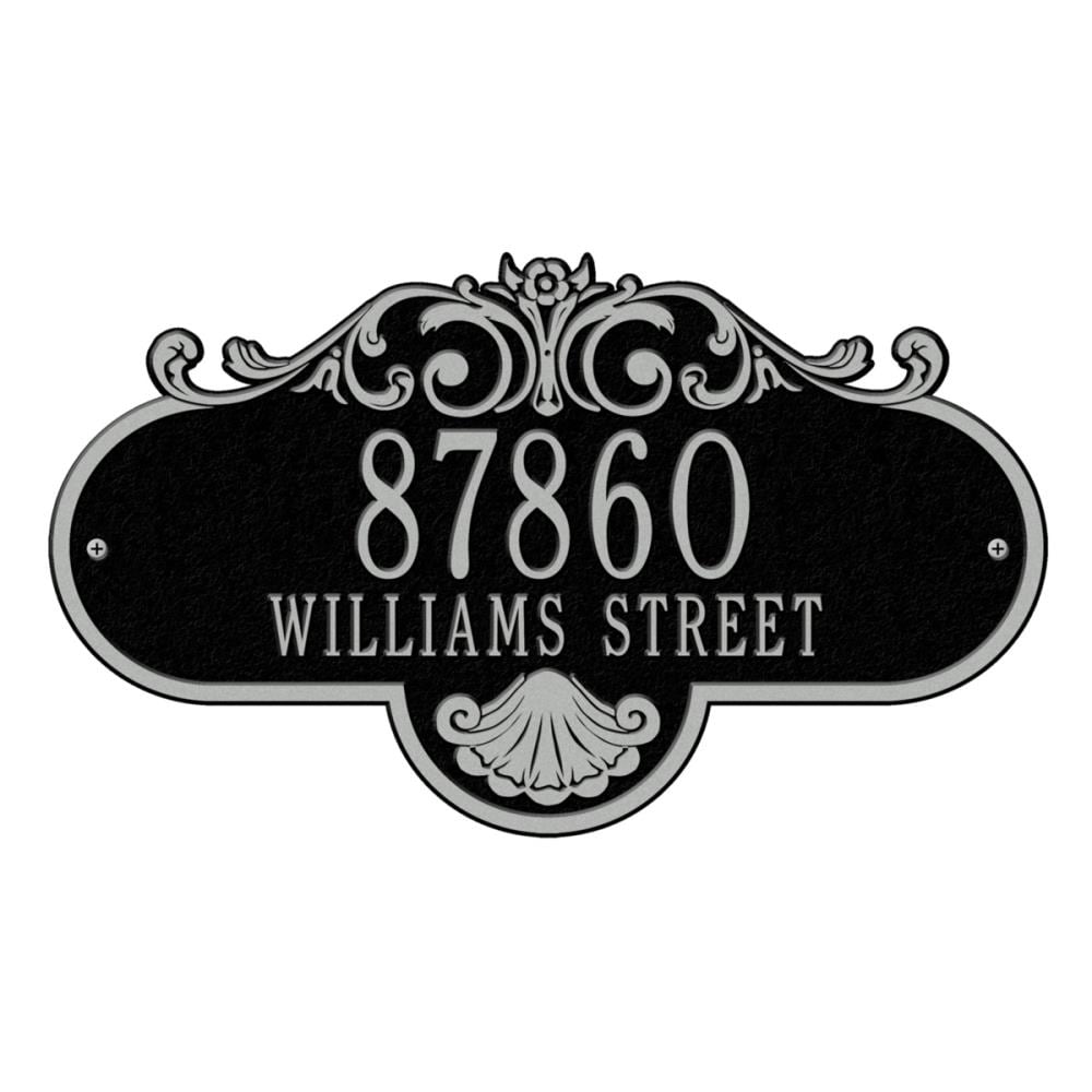 Whitehall 2018BS 10-1/4-in H x 17-1/2-in W Black/Silver Aluminum Address plaque