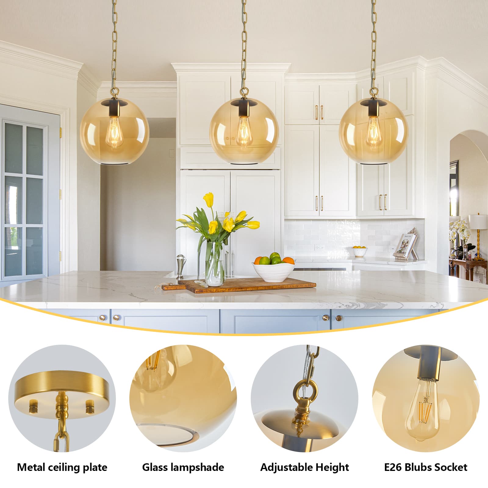 ZHLLMQ JP-669-M-1PACK-AMBER Pendant-Lights - View #3