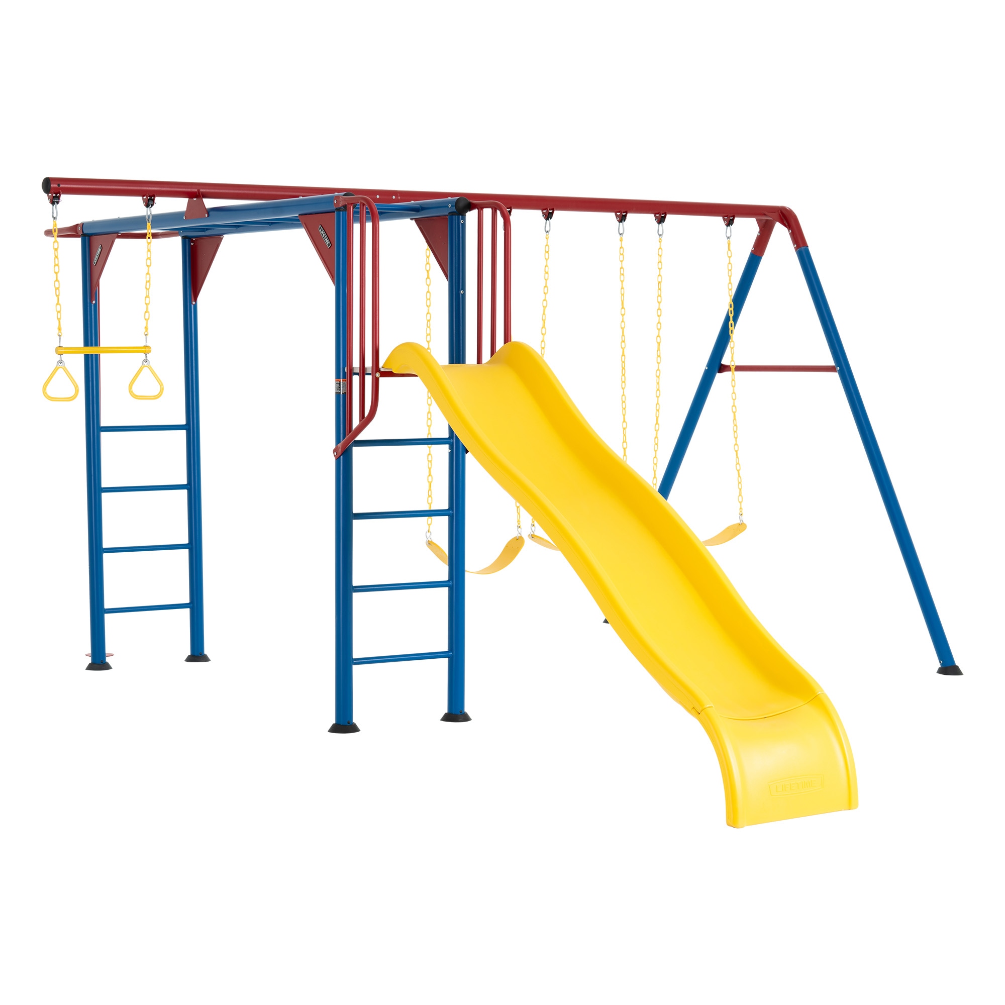 Pin on Mega fort, triple swing set, monkey bars