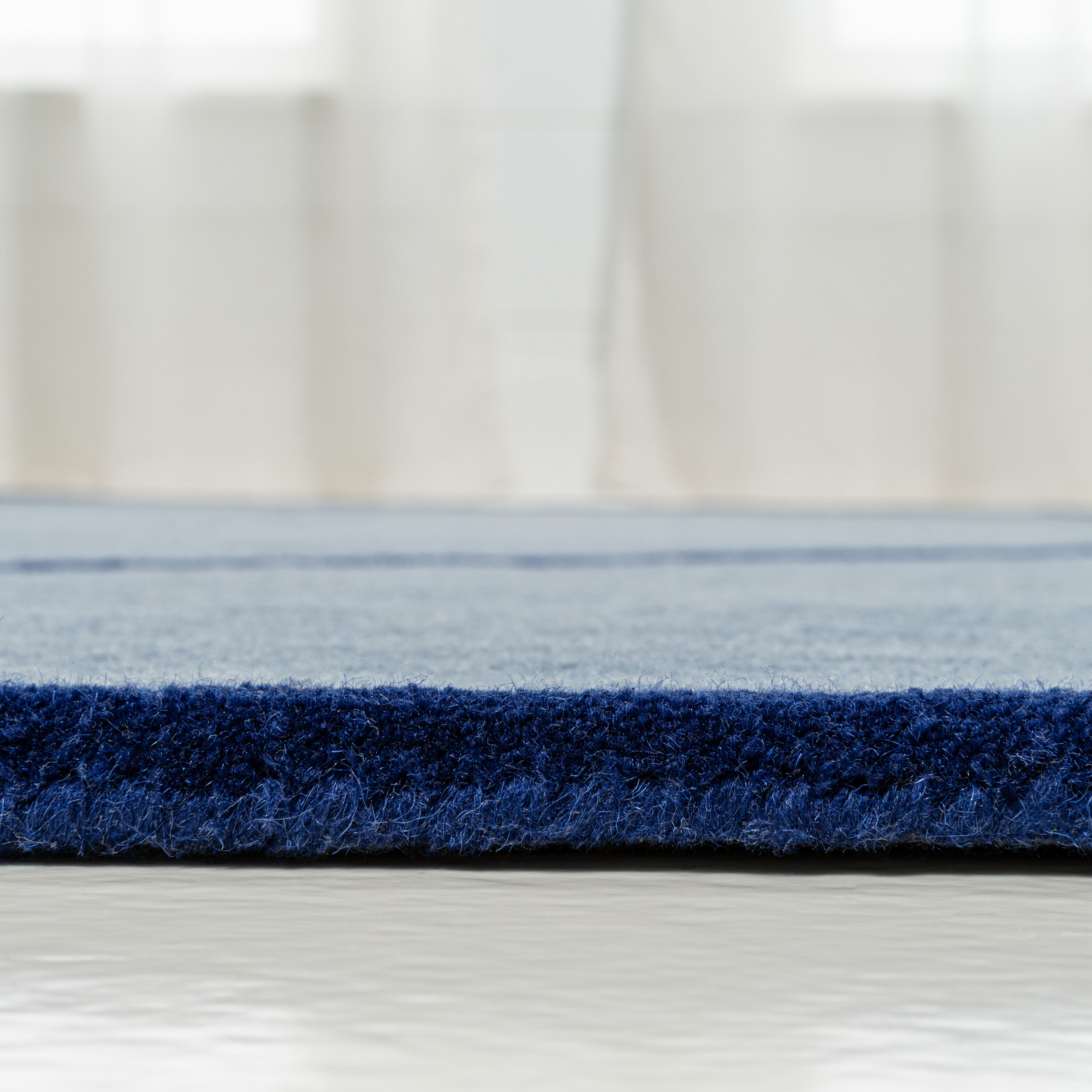 JONATHAN Y 8 X 10 (ft) Wool Light Blue/Navy Irregular Indoor Abstract Mid-century Modern Spot Clean Only Area Rug