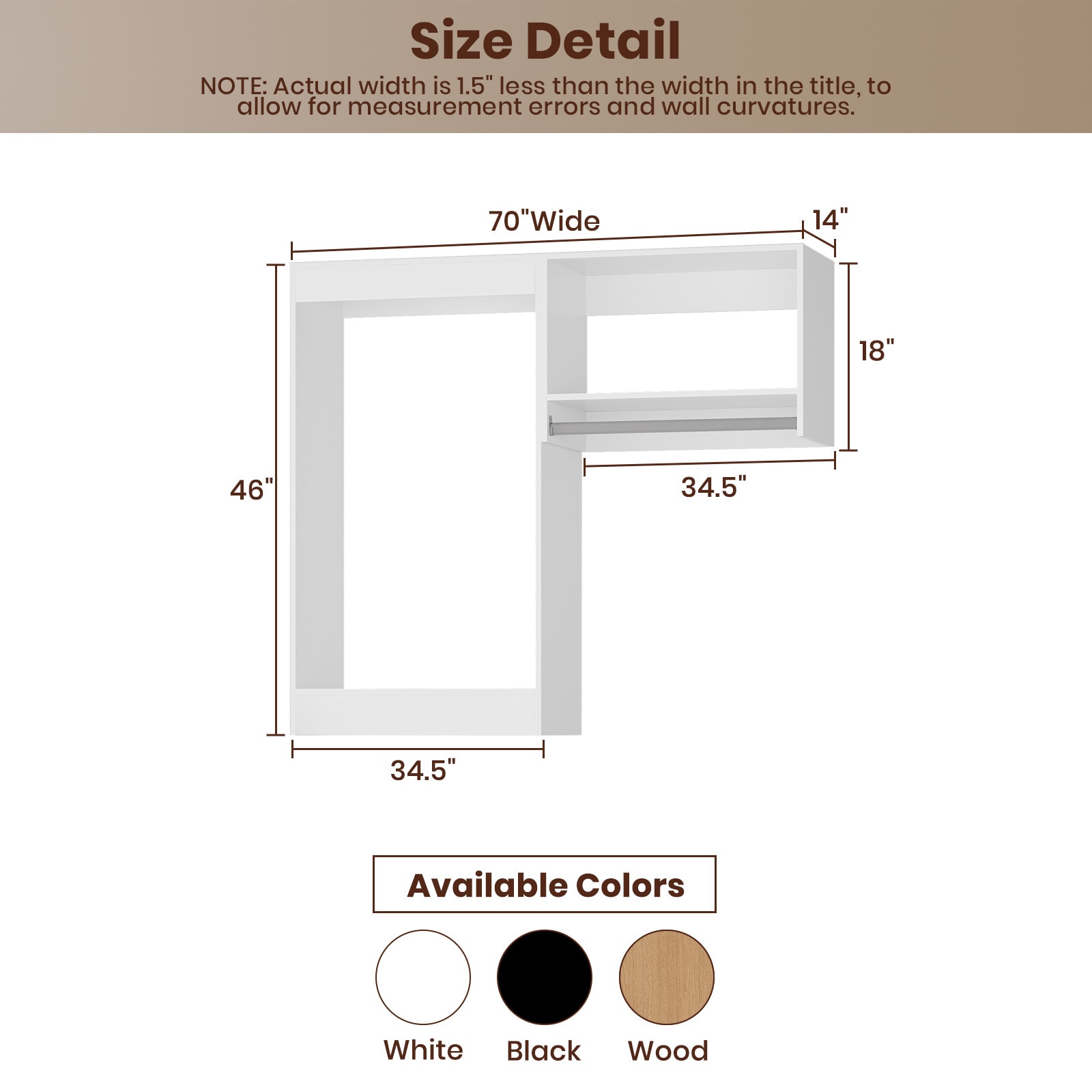 LOVMOR LO-MODEL2-11-ZJL Wood-Closet-Shelves - View #3