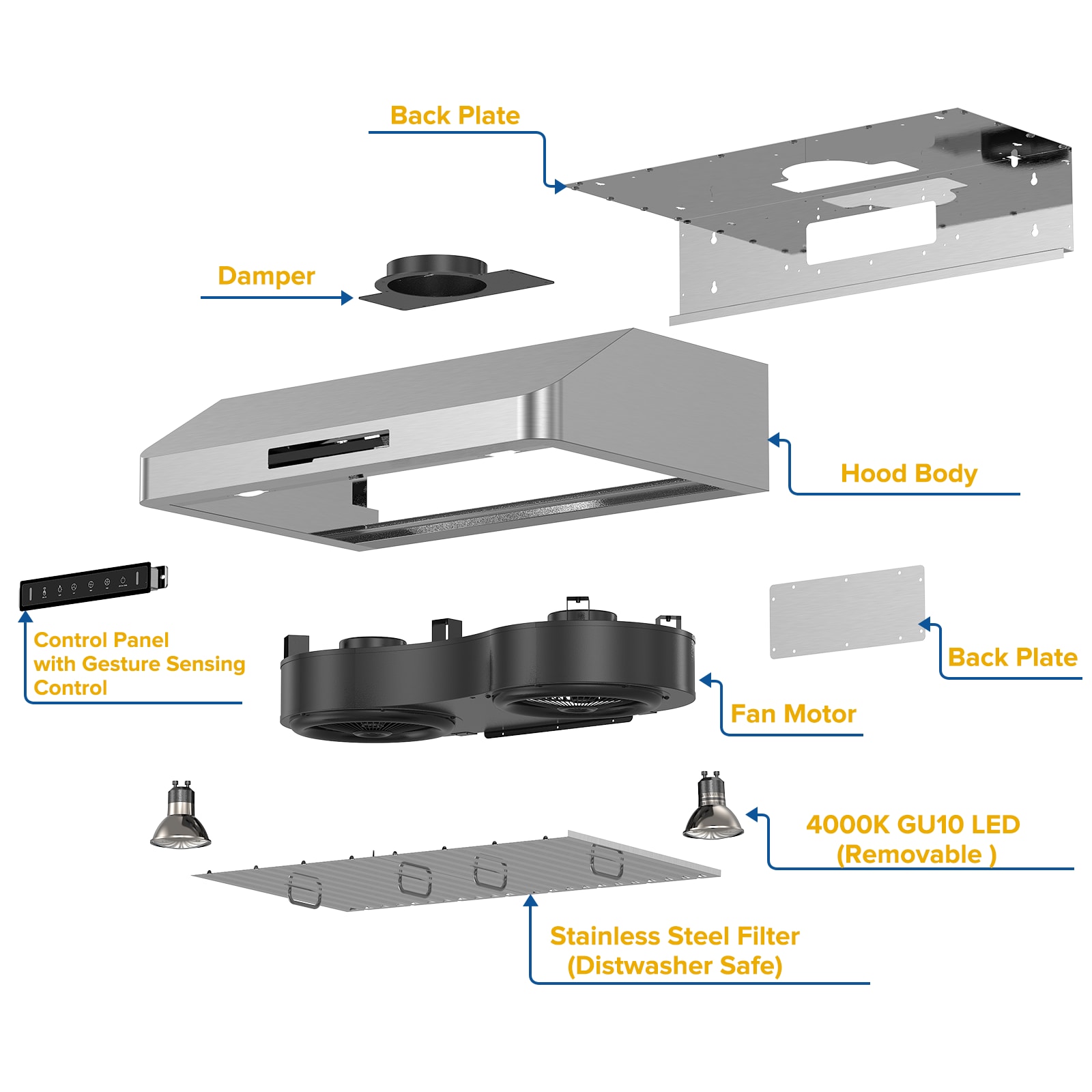 VIKIO VIKC0136BSS Undercabinet-Range-Hoods - View #11