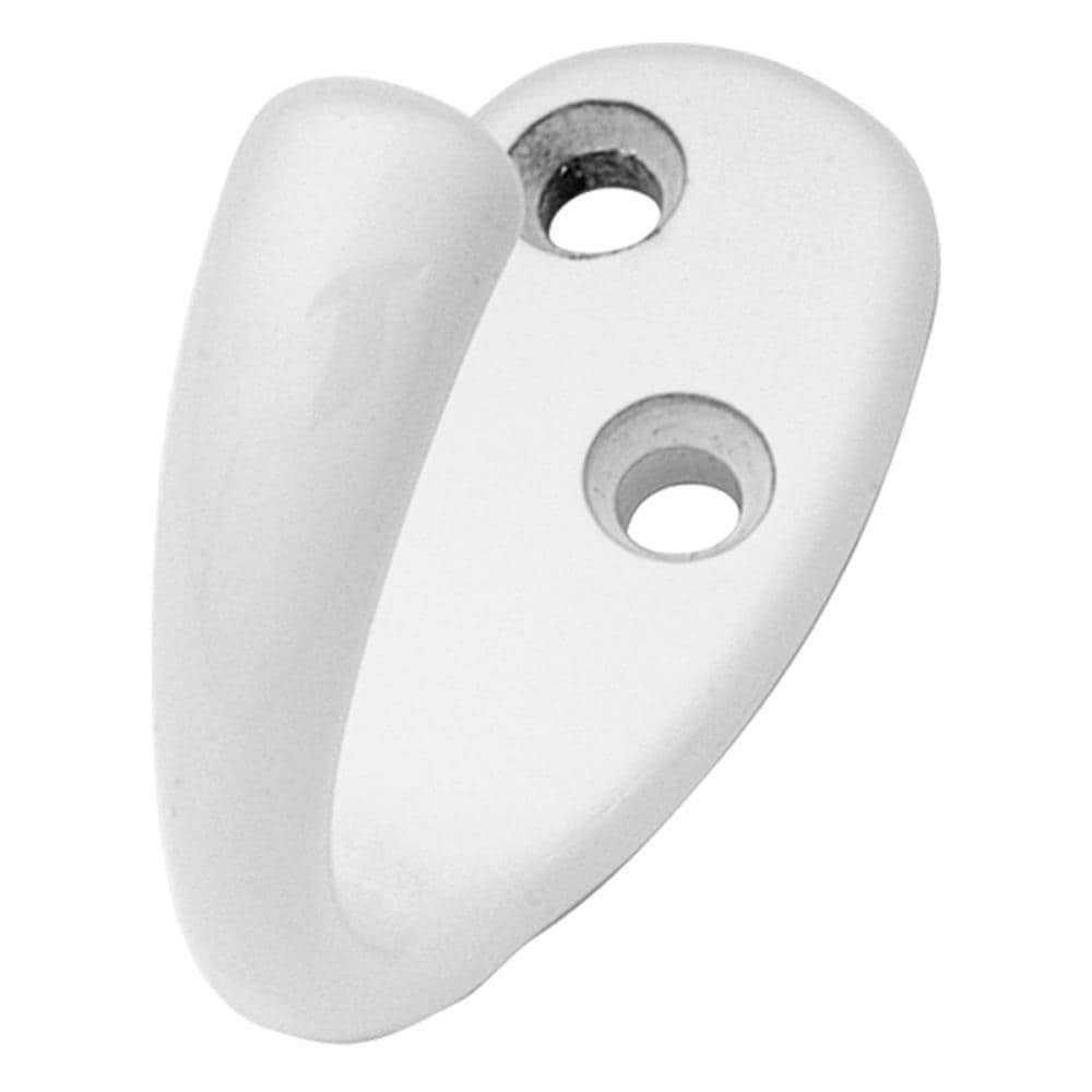 Hickory Hardware P27100-W 1 -Hook 0.88-in x 1.63-in H White Decorative Wall Hook ( 35-lb Capacity)
