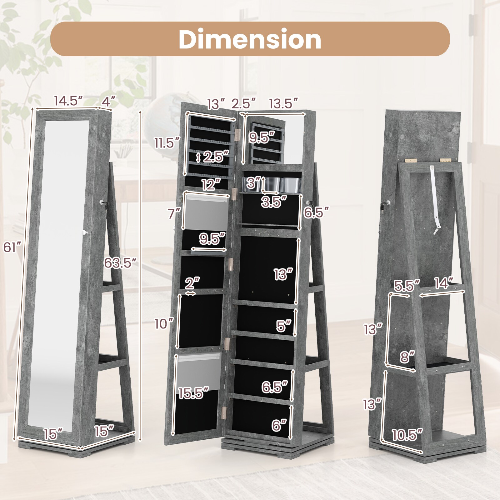 Slickblue D-CO-AY38446WH Jewelry-Armoires - View #4