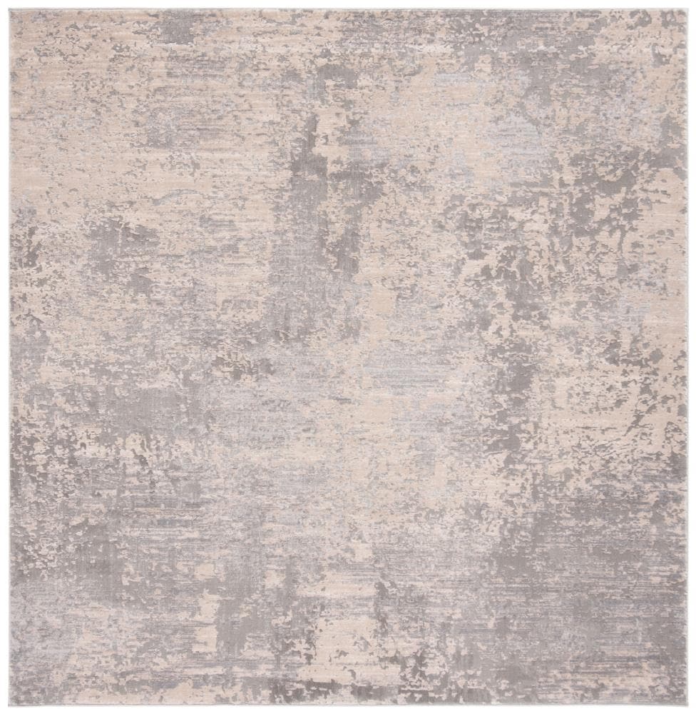 Safavieh INV434F-7SQ Invista Koku 7 x 7 (ft) Loomed Synthetic Gray/Cream Square Indoor Abstract Industrial Area rug