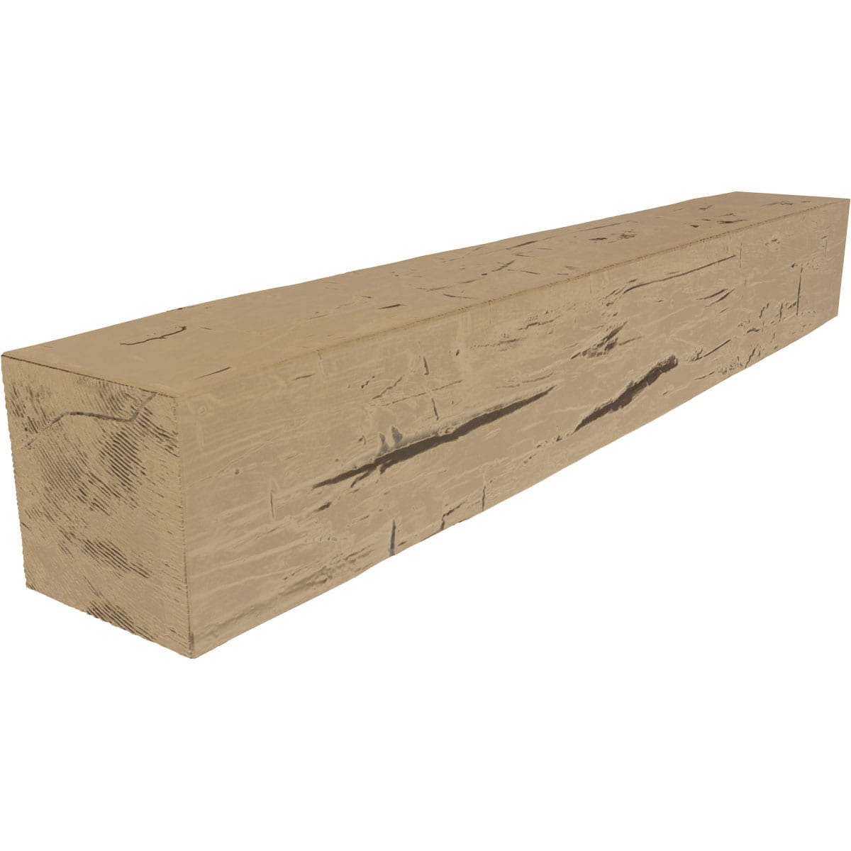 Ekena Millwork MANUHH08X12X36PP 36-in W x 8-in H x 12-in D Natural Pine Hollow Urethane Rustic Fireplace Mantel