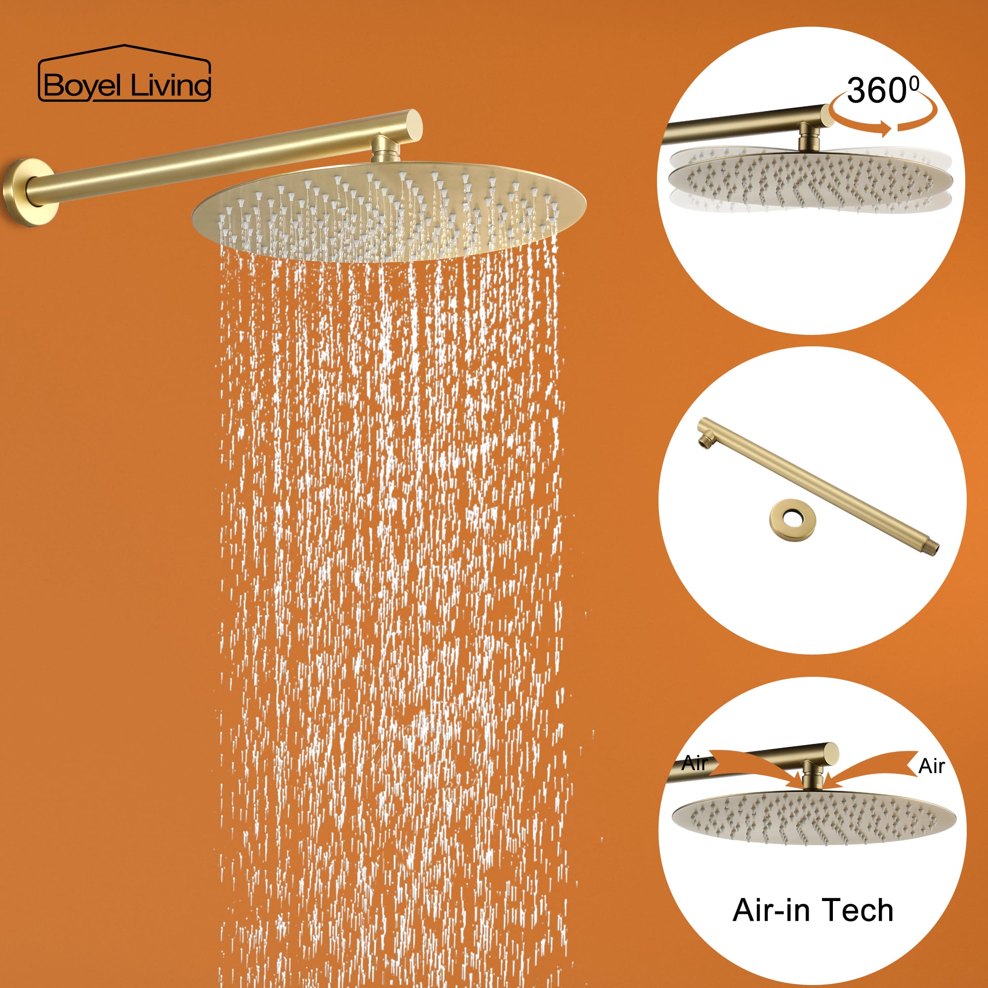 Clihome SMD-88040BG-12 Showerhead-Bar-Panels - View #8