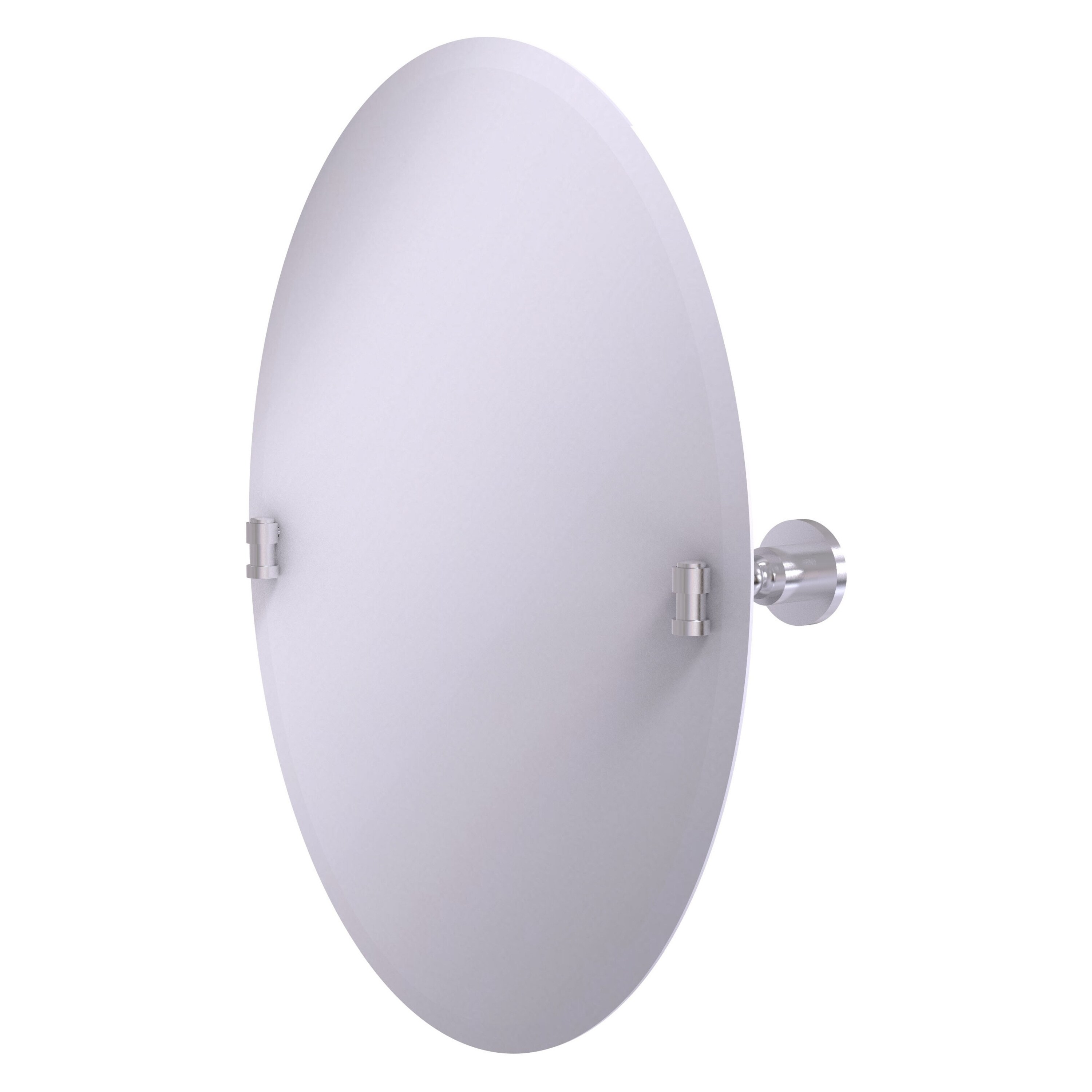 Allied Brass WS-91-SCH Washington Square 21-Inches x 28-Inches Beveled Frameless Oval Tilting Bathroom Vanity Mirror ( Satin Chrome )