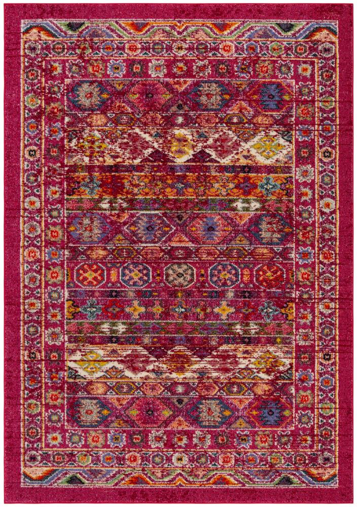 Safavieh MAD307R-3 Madison Dieppe 3 x 5 Fuchsia/Fuchsia Distressed/Overdyed Bohemian/Eclectic Throw Rug