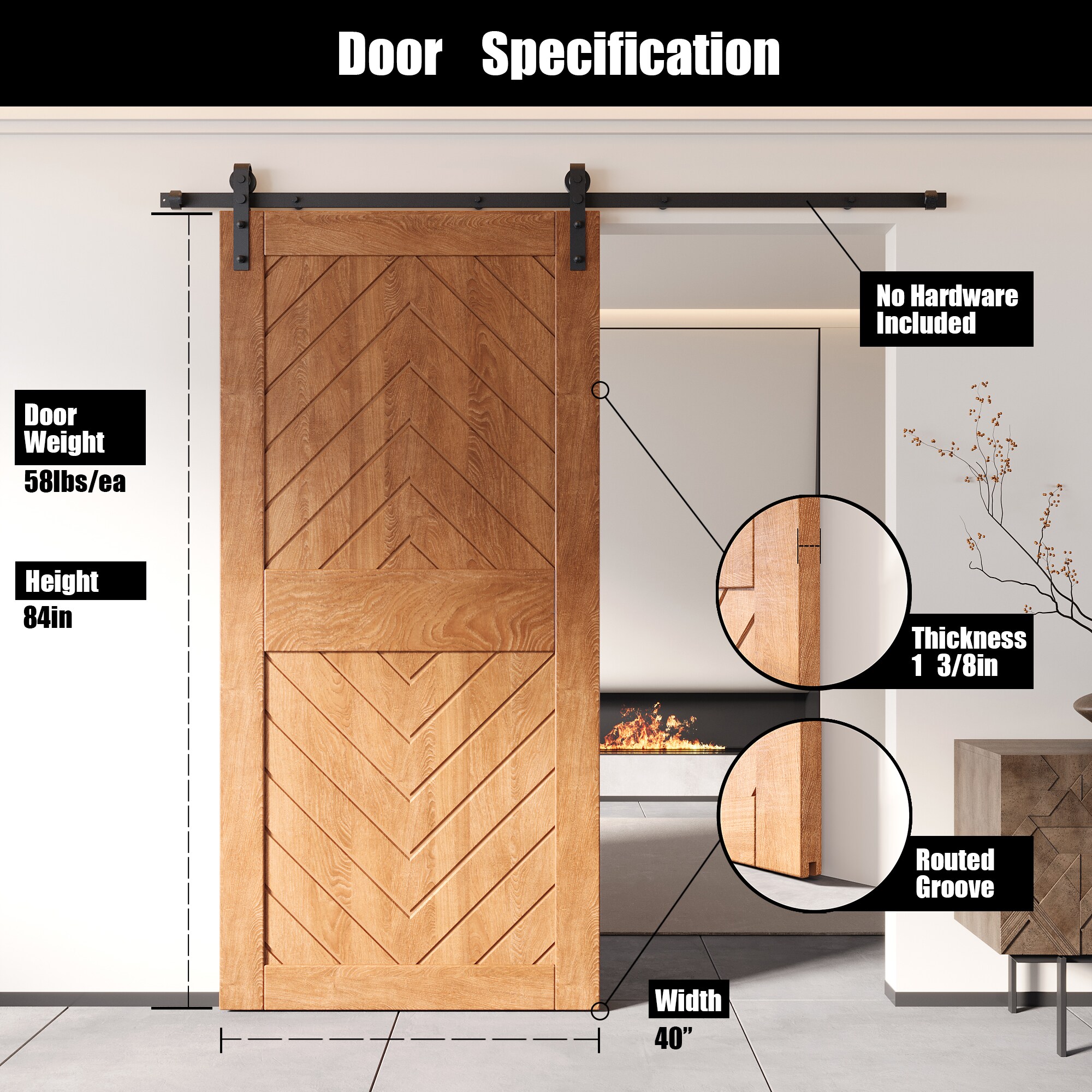 HOMACER JT2-4084-EA Barn-Doors - View #2