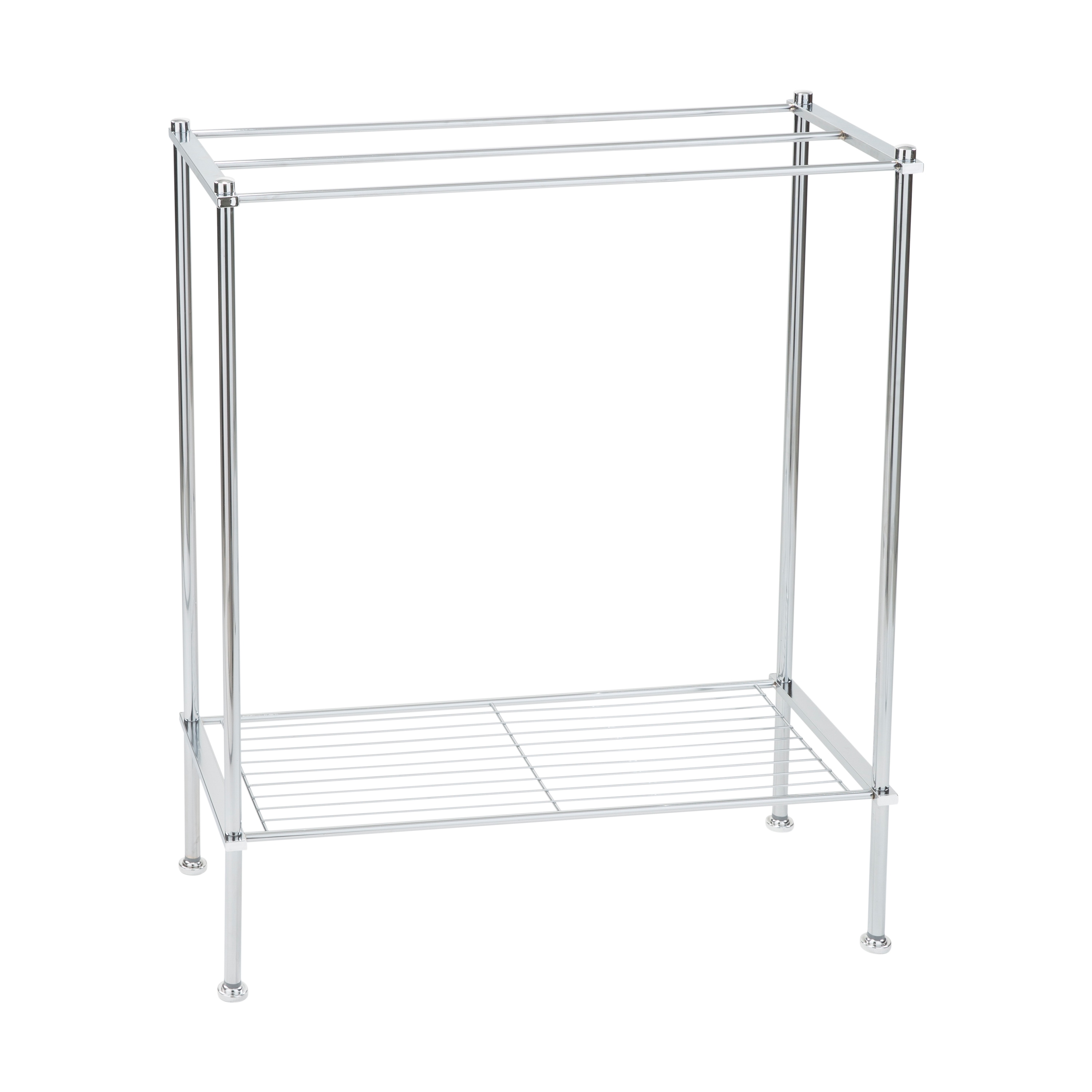 Organize It All Metro Chrome 2-Tier Metal Wall Mount Bathroom Shelf  (17.62-in x 18.25-in x 9.62-in) in the Bathroom Shelves department at