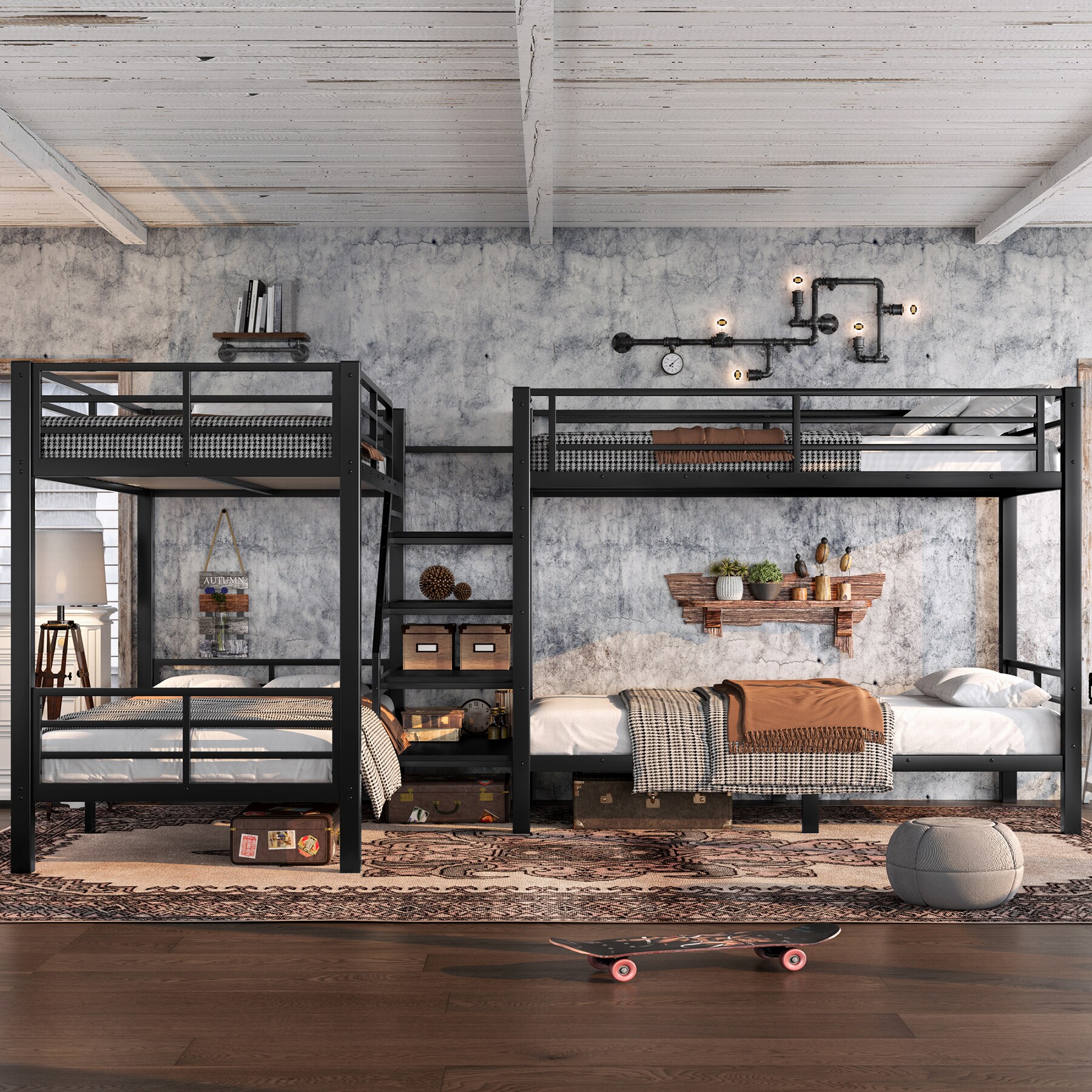 SINOFURN SYE140029BK Bunk-Beds - View #2