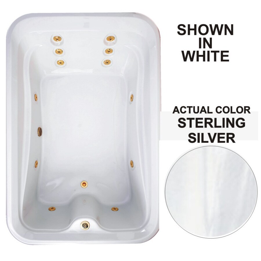 Watertech Whirlpool Baths Elite 48in W x 72in L Sterling Silver