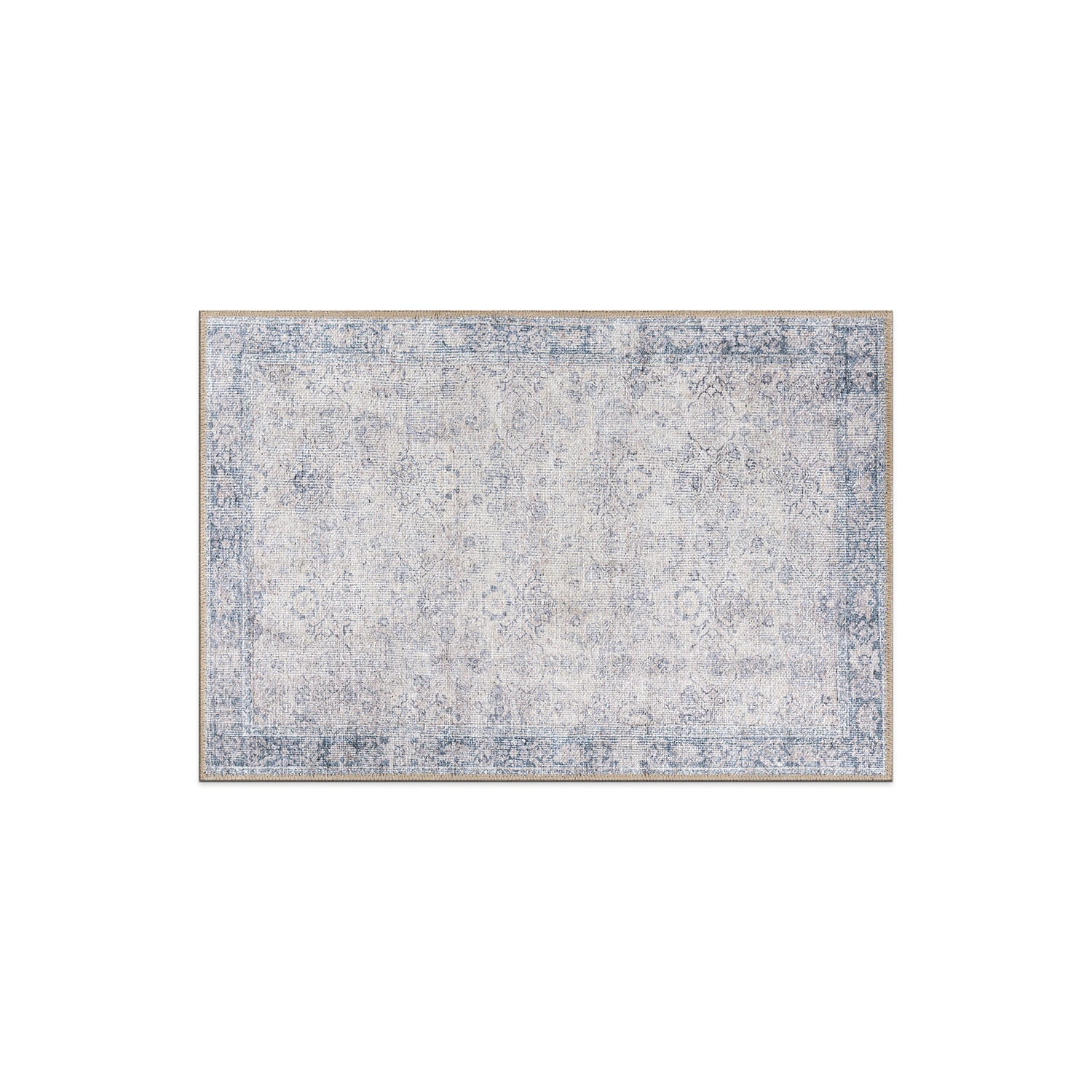 World Rug Gallery 6026BLUE2X3 2 x 3 (ft) Loomed Polyester Blue Rectangular Indoor Oriental Machine washable Area rug