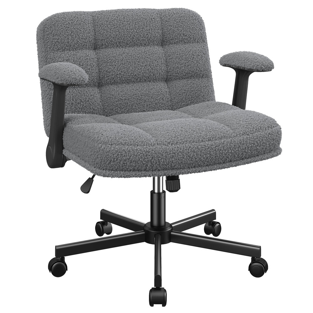 Raybee - 24.8-in W Reclining Garay Metal Frame Accent Chair with Teddy Plush Seat and Silent Wheels