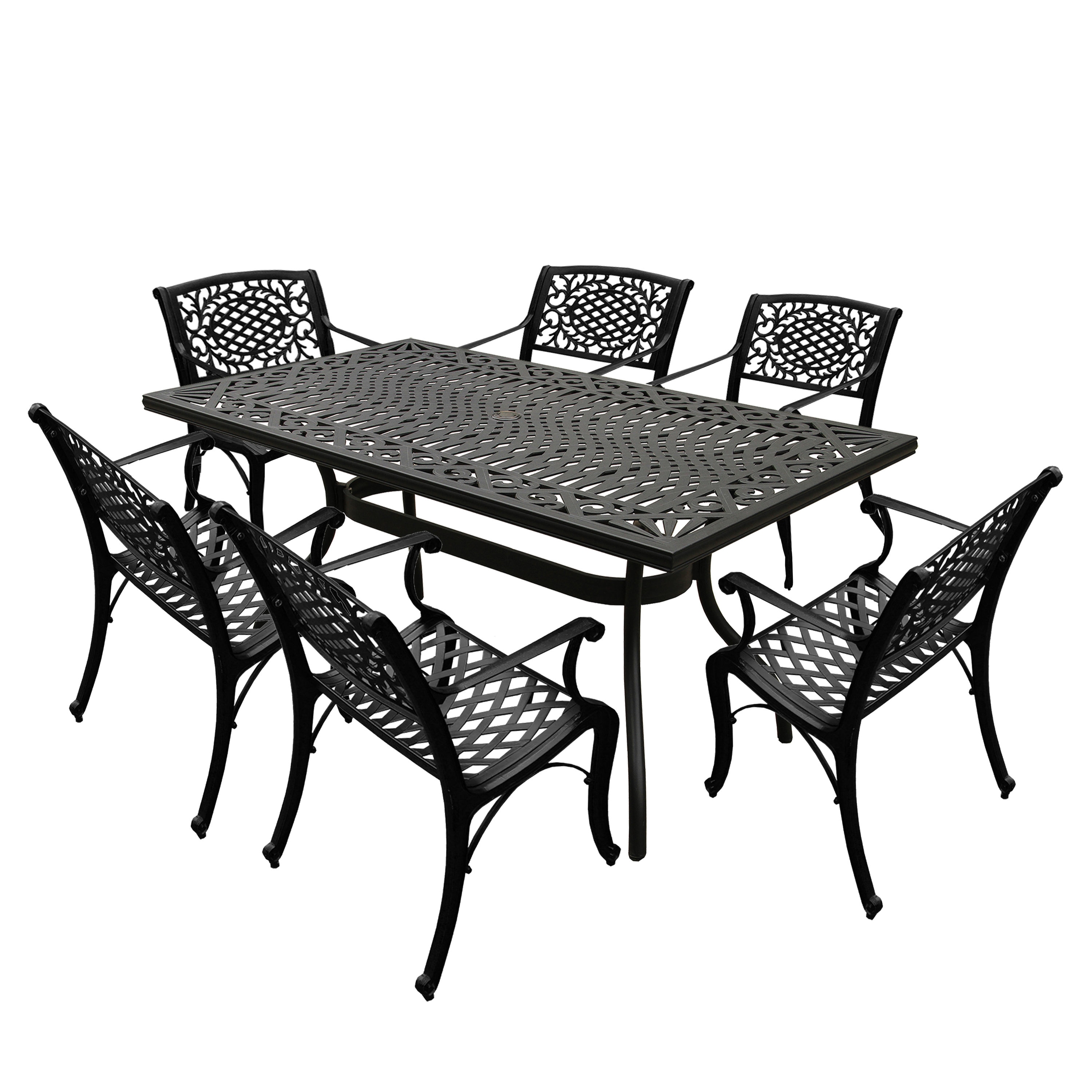 Cast Aluminum Weatherproof Patio Dining Set Patio Furniture Sets at ...