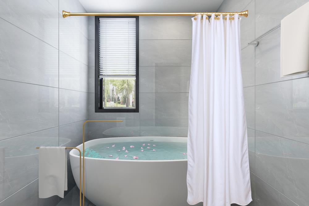 Gold Shower Curtains Rods At Com, Shower Curtain Rail Bunnings