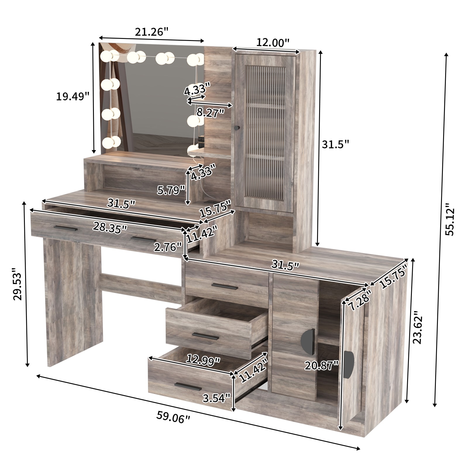 Outopee LO1G52005607 Bedroom-Vanities - View #3