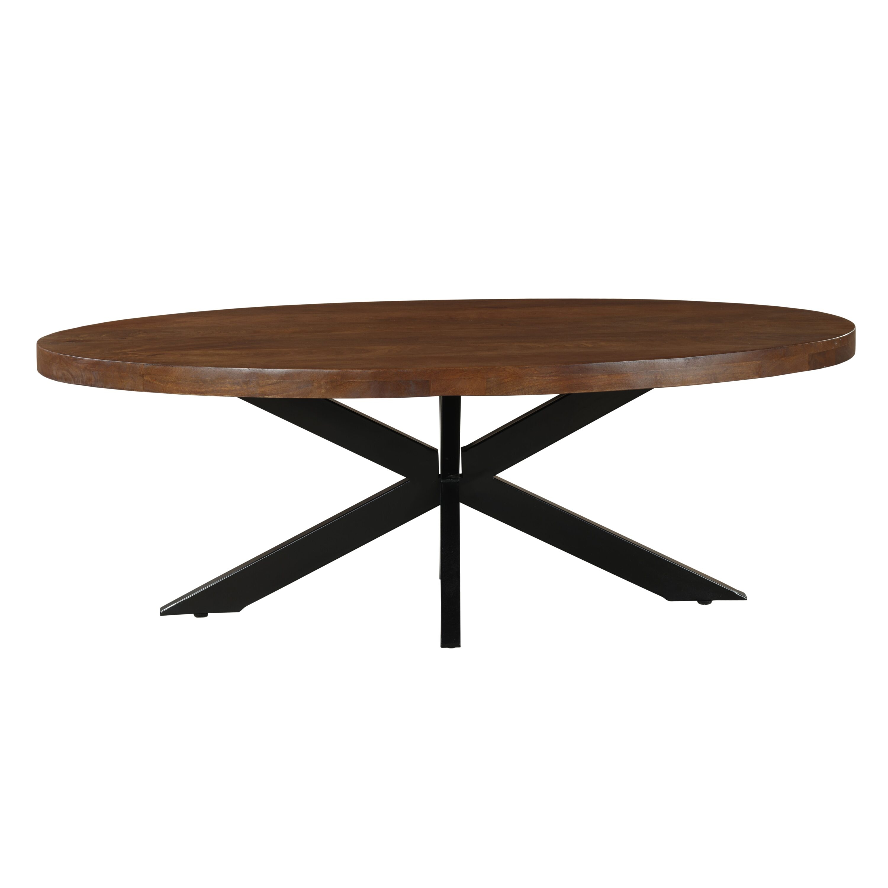 Fab Habitat Industrial Oval Wood Walnut Mango 27.75-in W x 18-in H ...