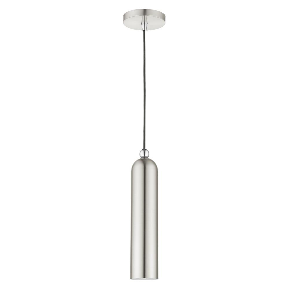 Livex Lighting Ardmore Brushed Nickel Modern Contemporary Cylinder Mini Hanging Pendant Light In