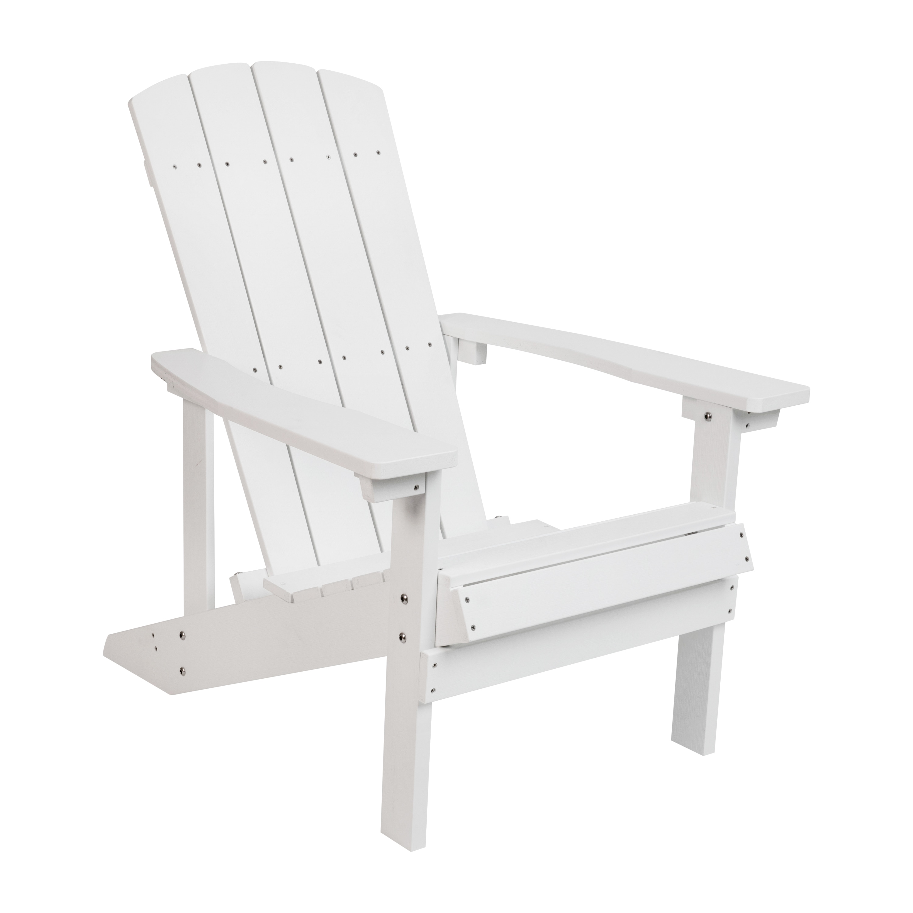 Flash Furniture 889142983323 Charlestown Commercial All-Weather Poly Resin Wood Adirondack Chair in White