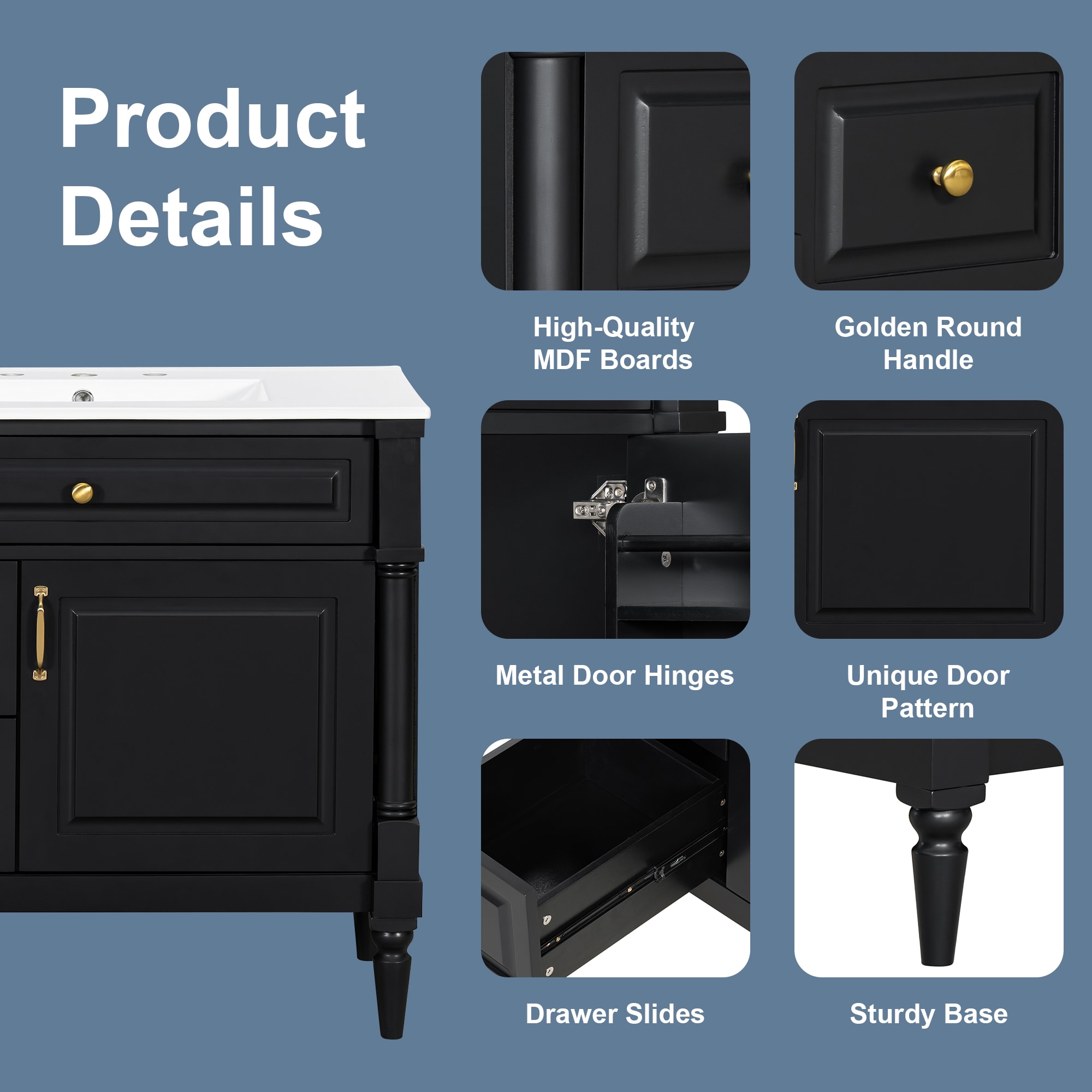 WELLFOR CBY-P356064B Bath-Vanity-Combo - View #6