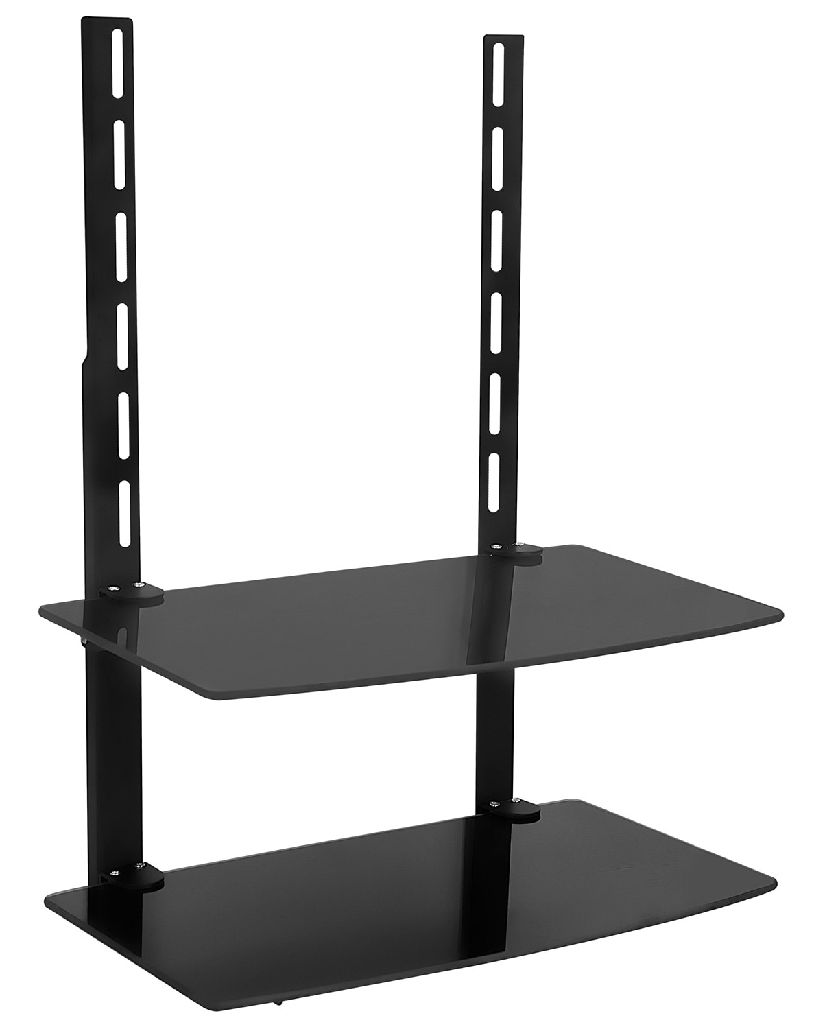 Mount-It! AV Component Shelf For Wall Mounted TV | 2 Tempered Glass Shelves