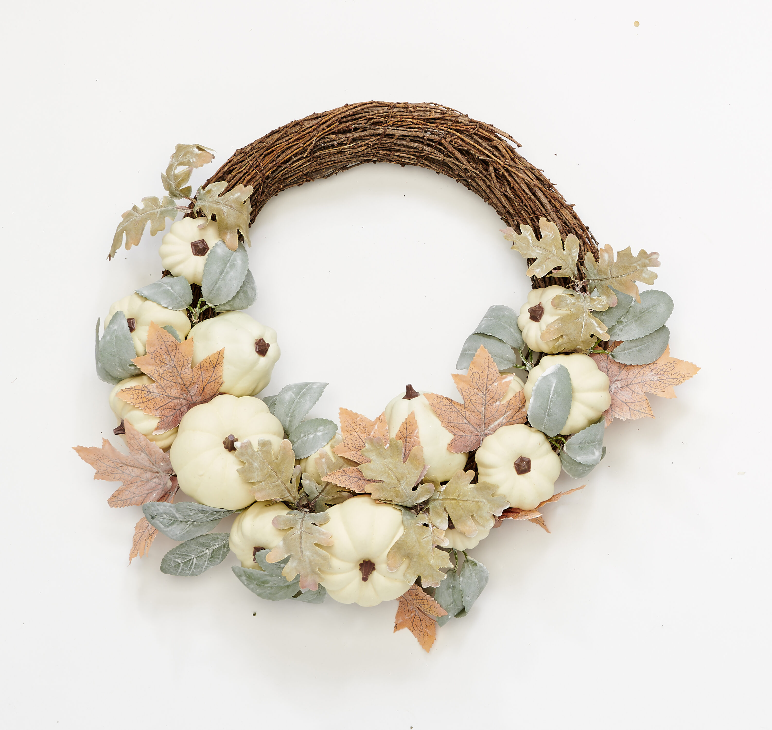 Worth Imports 9990 1.41-ft 17-in Pumpkin Artificial Wreath