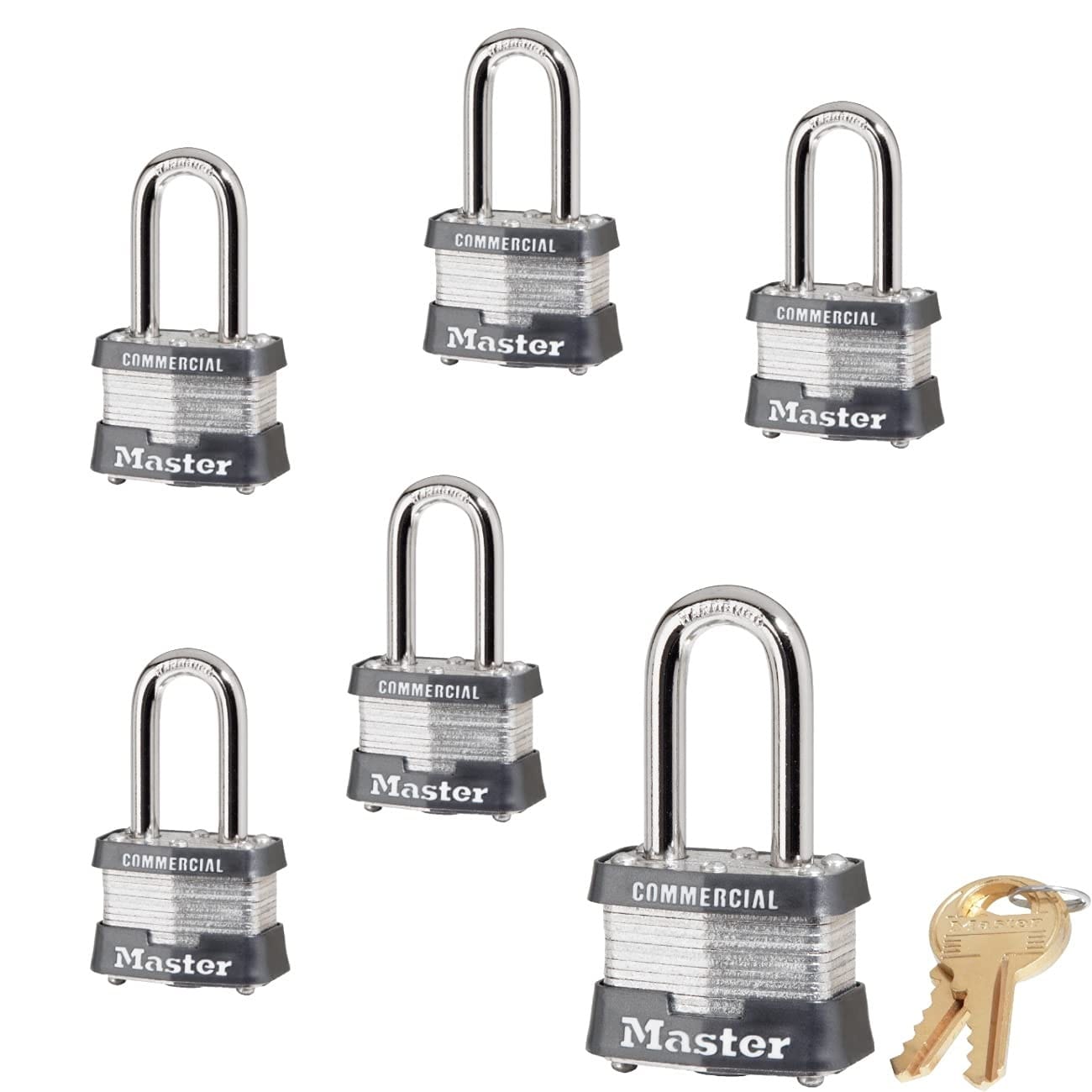 Master Lock - (6) Keyed Alike Locks w/ 12 Keys 3NKALF-6 w/BumpStop Technologiy #DIB-W-220310QTY-642F