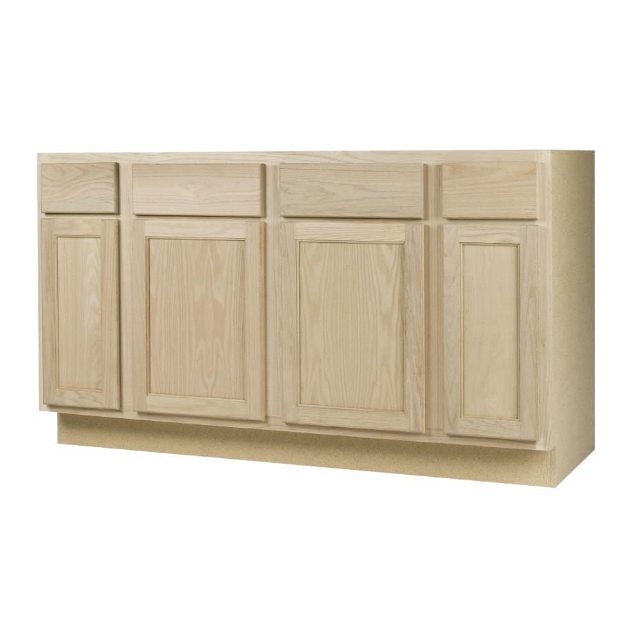 Continental Cabinets 60-in W x 34.5-in H x 24-in D Unfinished Oak Sink ...