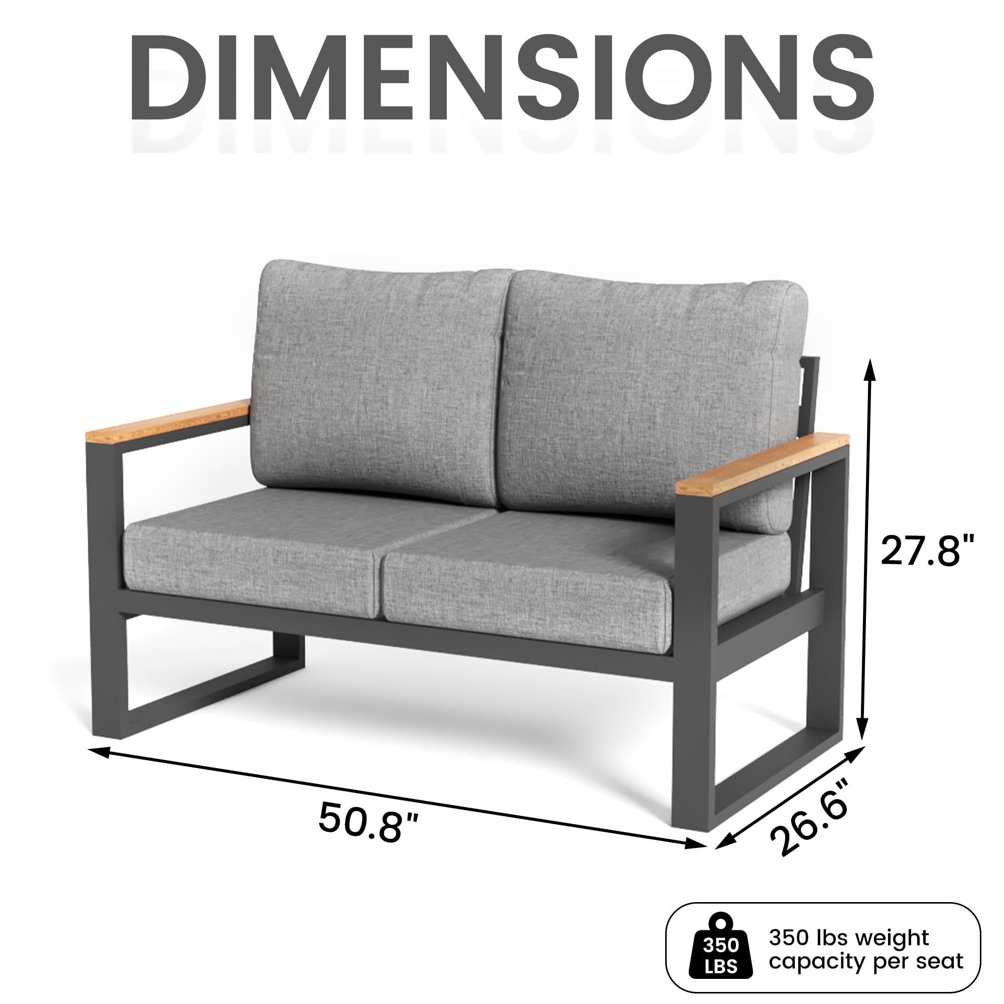 AURA OUTDOOR OACS002-LG Patio-Conversation-Sets - View #2
