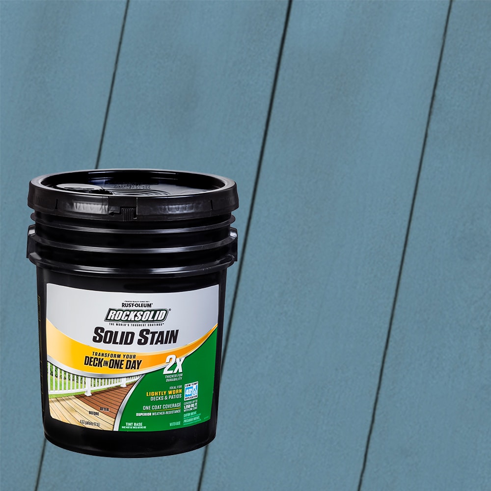Rust-Oleum 319832T RockSolid 2X Solid Stain Pre-Tinted Porch Solid Exterior Wood Stain and Sealer in One ( 5-gallon )