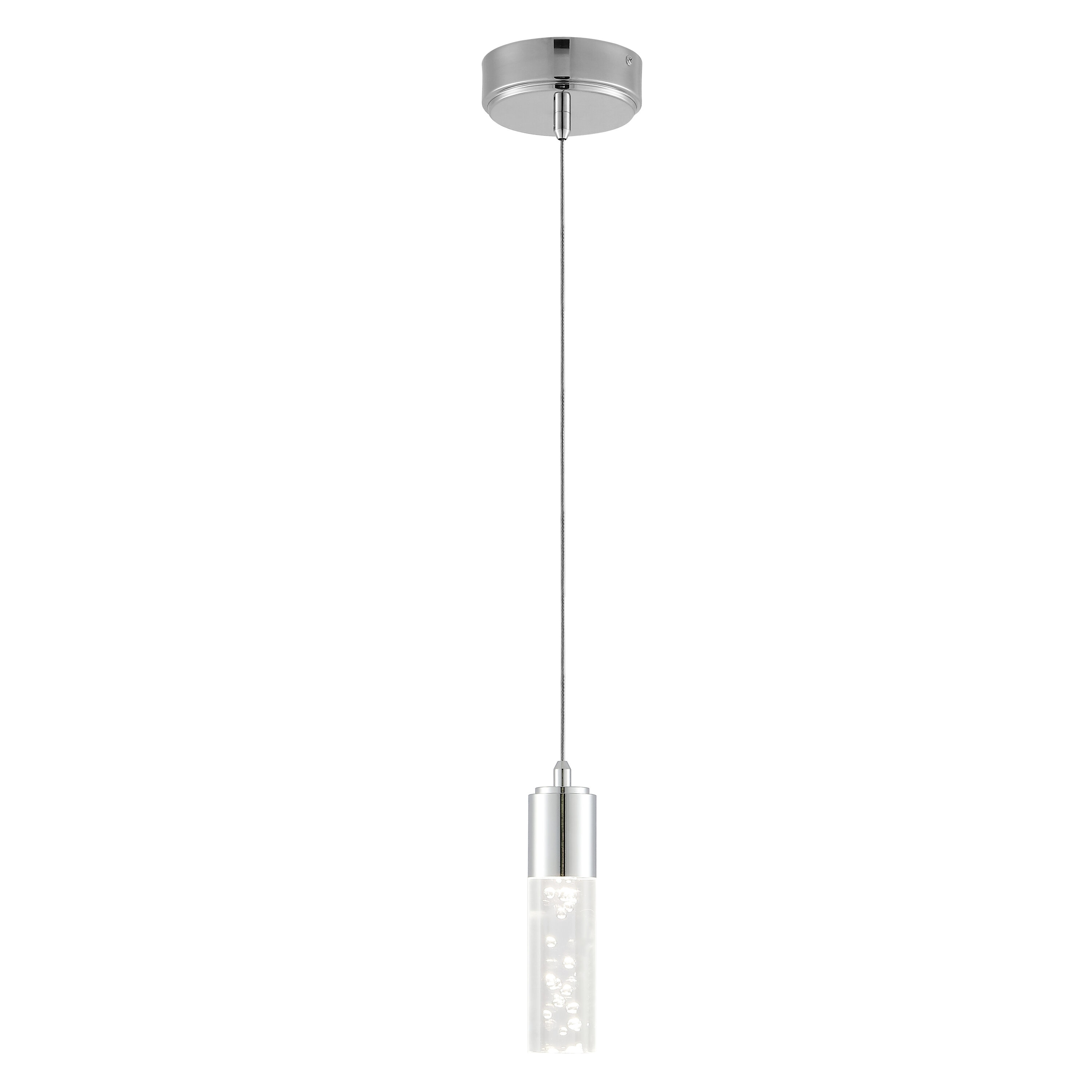 Bolha 4.75" Chrome Acrylic LED Pendant Light