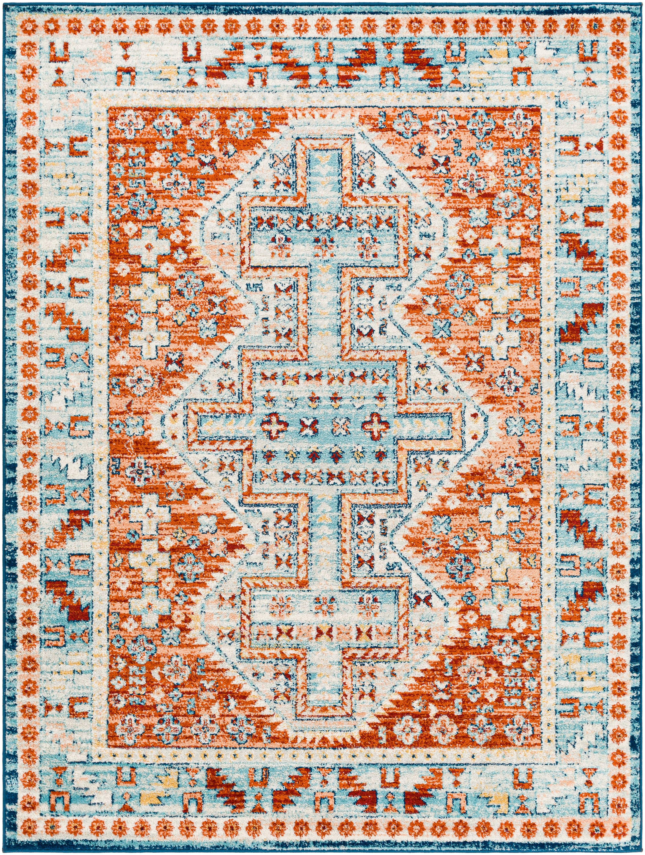 Artistic Weavers TVZ2315-537 Tevazu 5 X 7 (ft) Orange Indoor Geometric Oriental Area Rug