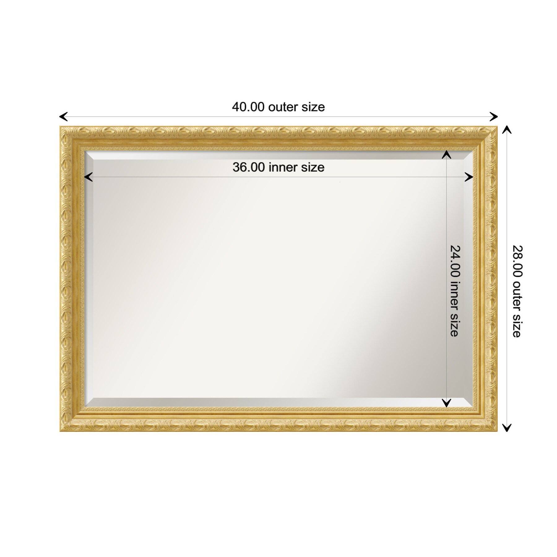 Amanti Art Versailles Gold Frame 40-in x 28-in Bathroom Vanity Mirror ...