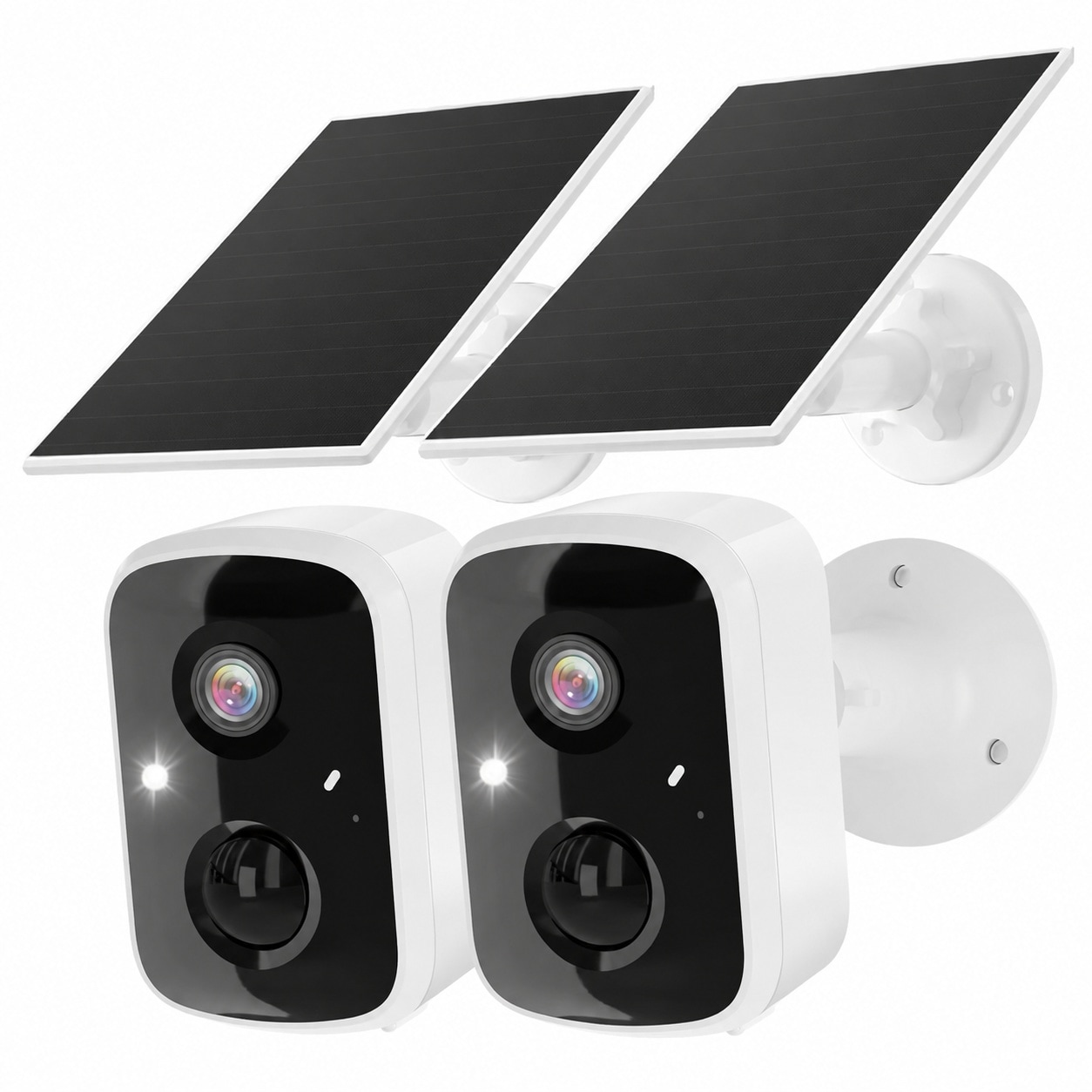 Anqtovp  Solar Security Cameras Wireless Outdoor Two Pack power cell Powered 3K 4MP Wifi Cameras for Home Surveillance PIR AI Motion Detection