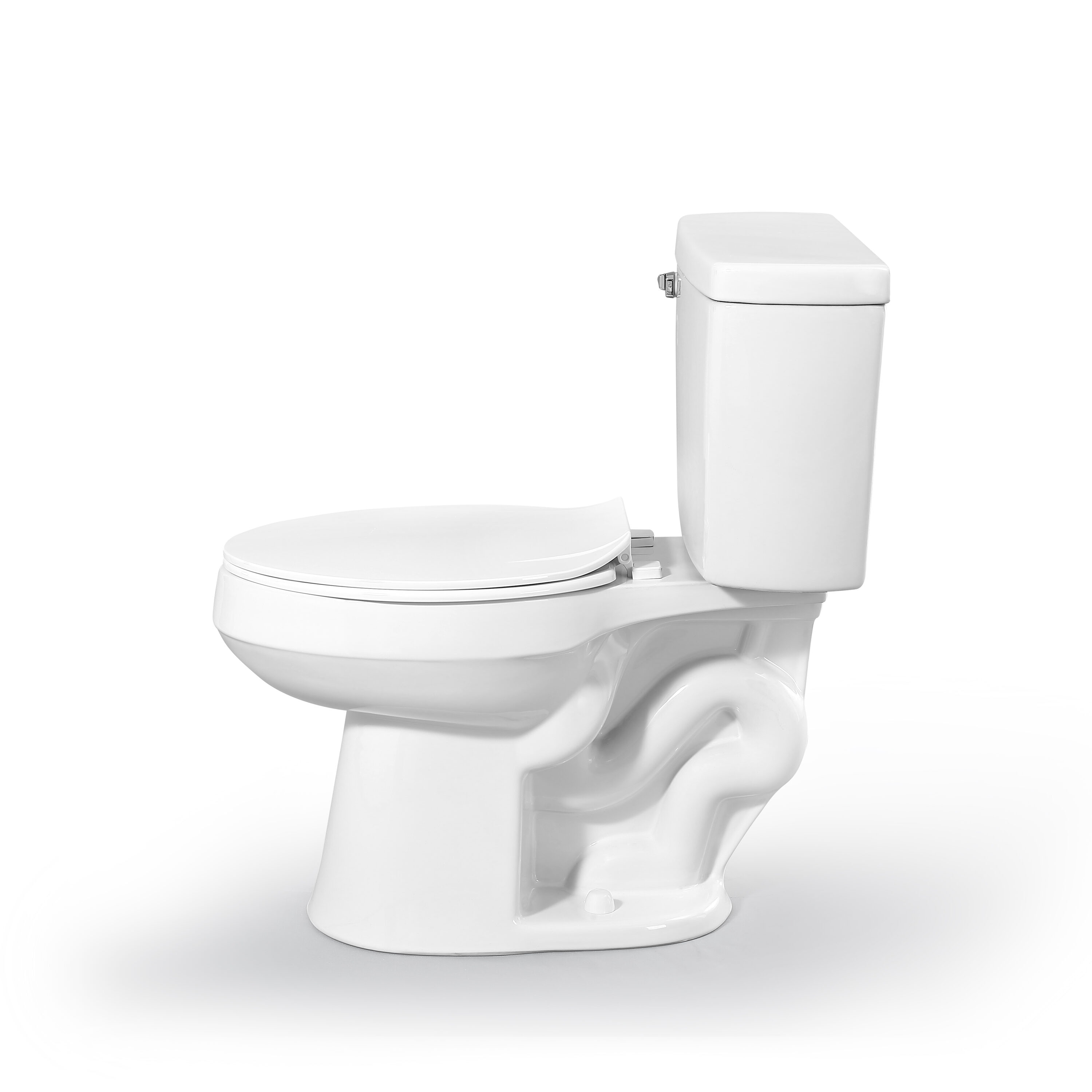 Project Source Pro-Flush White Elongated Chair Height 2-Piece WaterSense Toilet 12-in Rough-In Size (ADA Compliant)