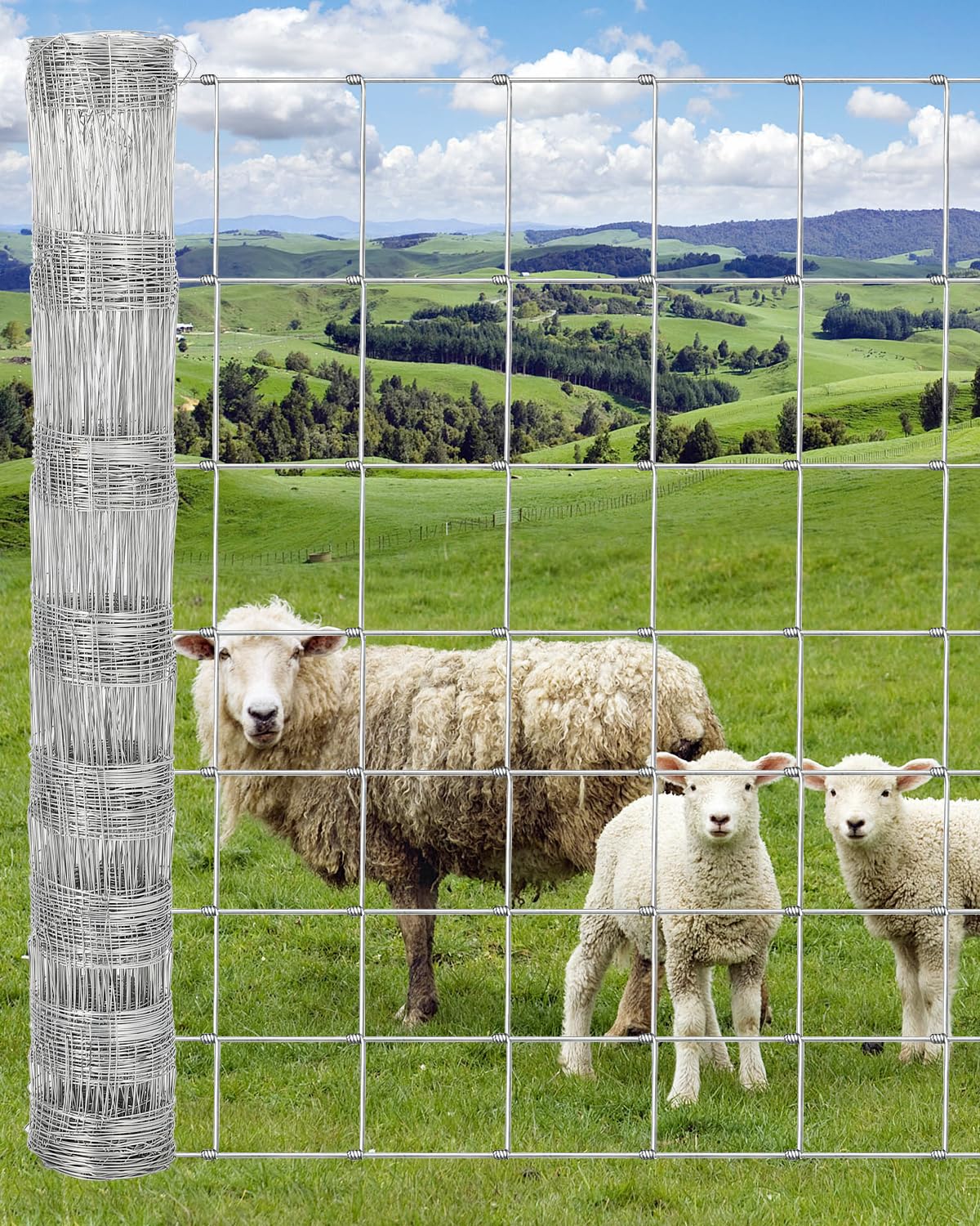 IdealHouse  Galvanized Cattle Farm Fence Heavy Zinc Coating Hog Wire Fencing For Goat Deer Farm Livestock Animals Protection