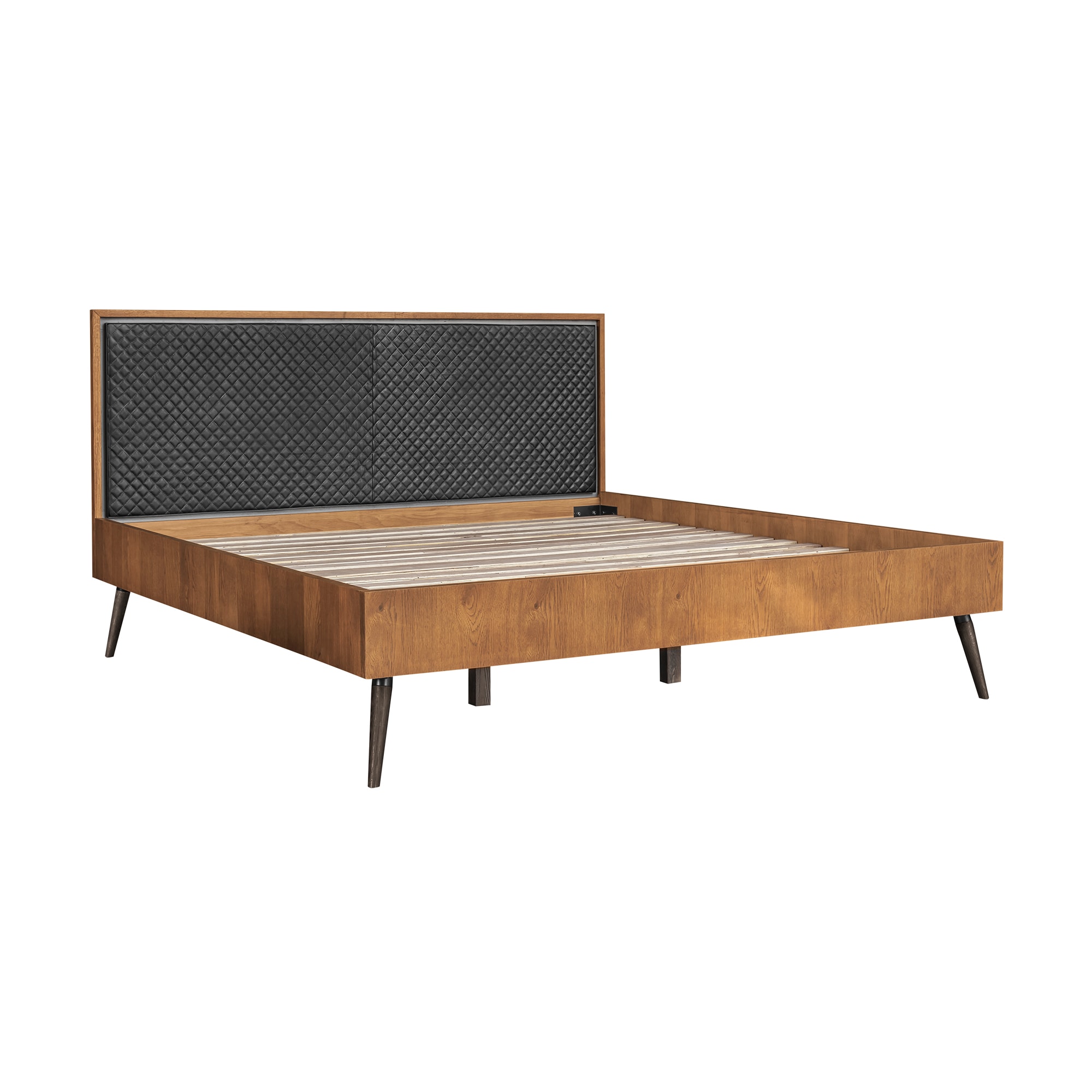 Armen Living LCCOBDBALKG Coco Blasamico/black King Wood Platform Bed
