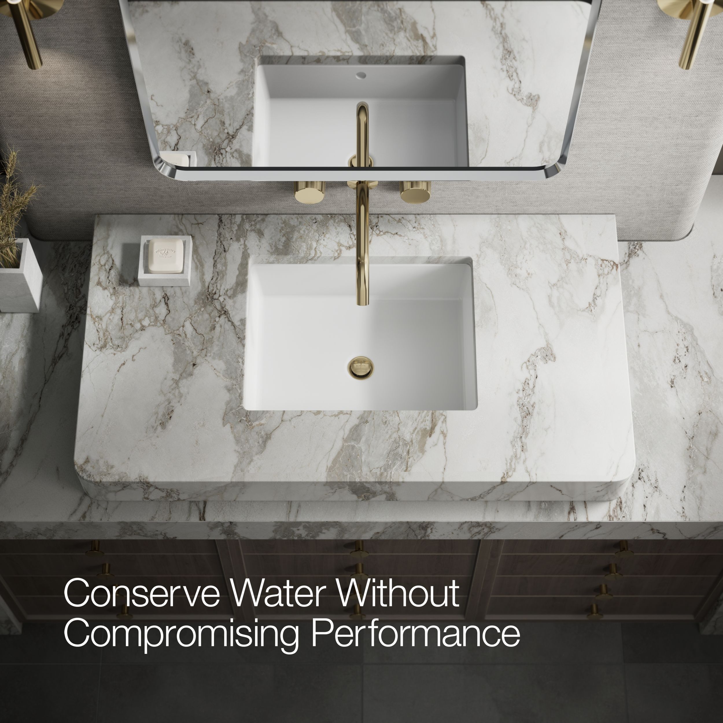 KOHLER Components Vibrant French Gold 2 -Handle Knob Bathroom Sink 