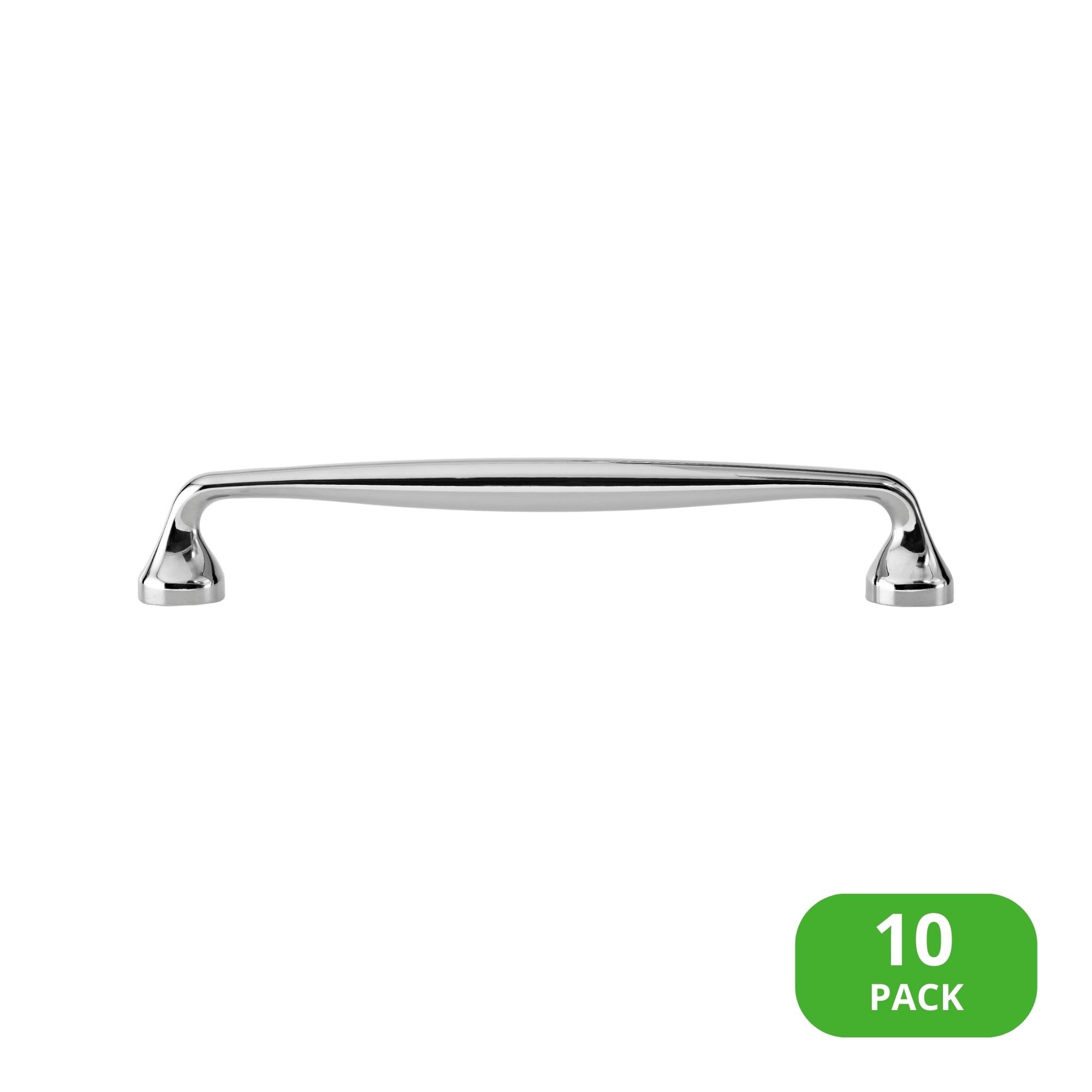 Sumner Street Home Hardware RL070180VP Mason 6-1/4-in , 159mm Center to Center Polished Nickel Dual Mount Cylindrical Bar 10 -Pack