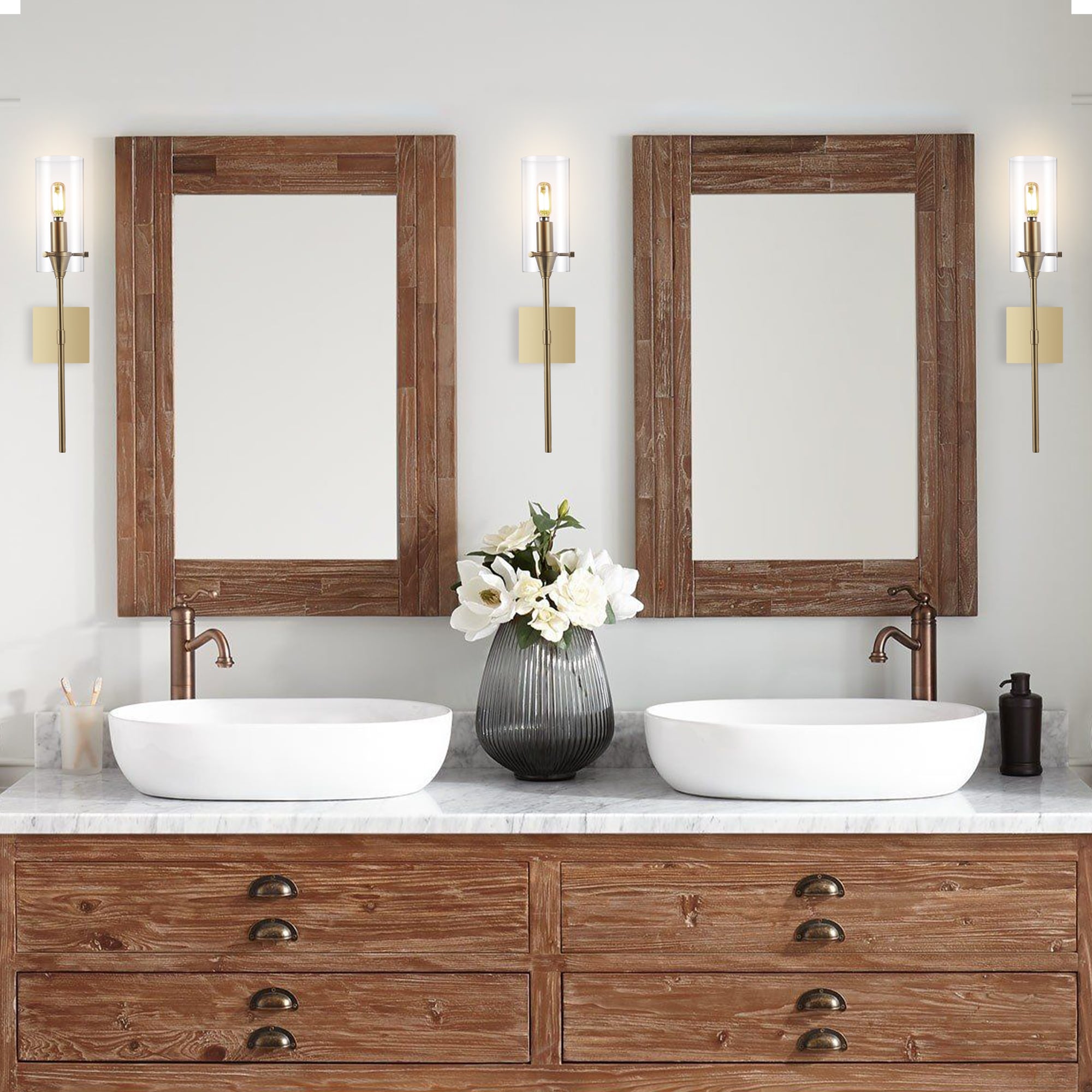 Cato Brass Gold 4.5" Modern Minimalist Vanity Light