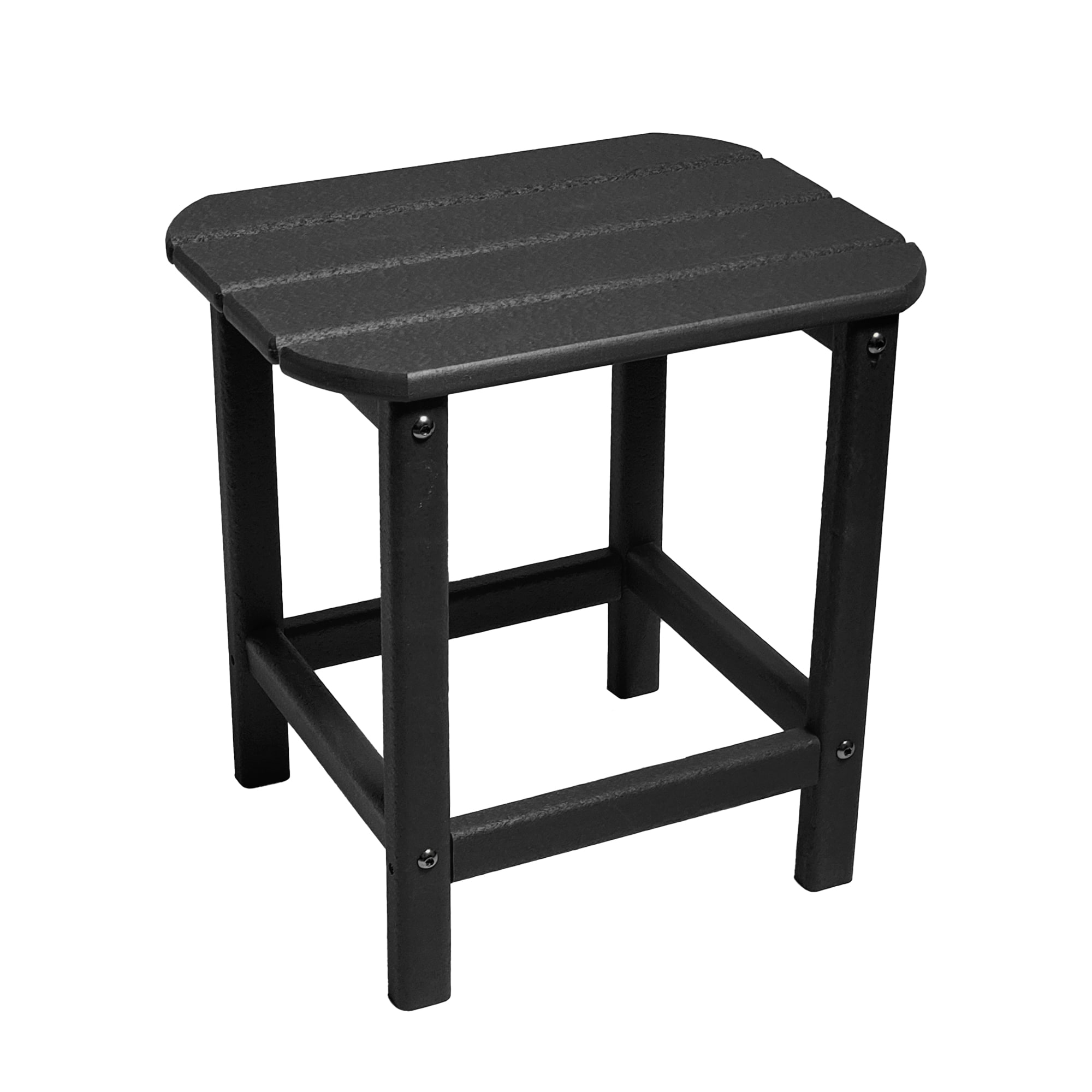 Tatayosi P-DJ-112741 Black HDPE Side Table Compact End Side for Indoor and Outdoor Use