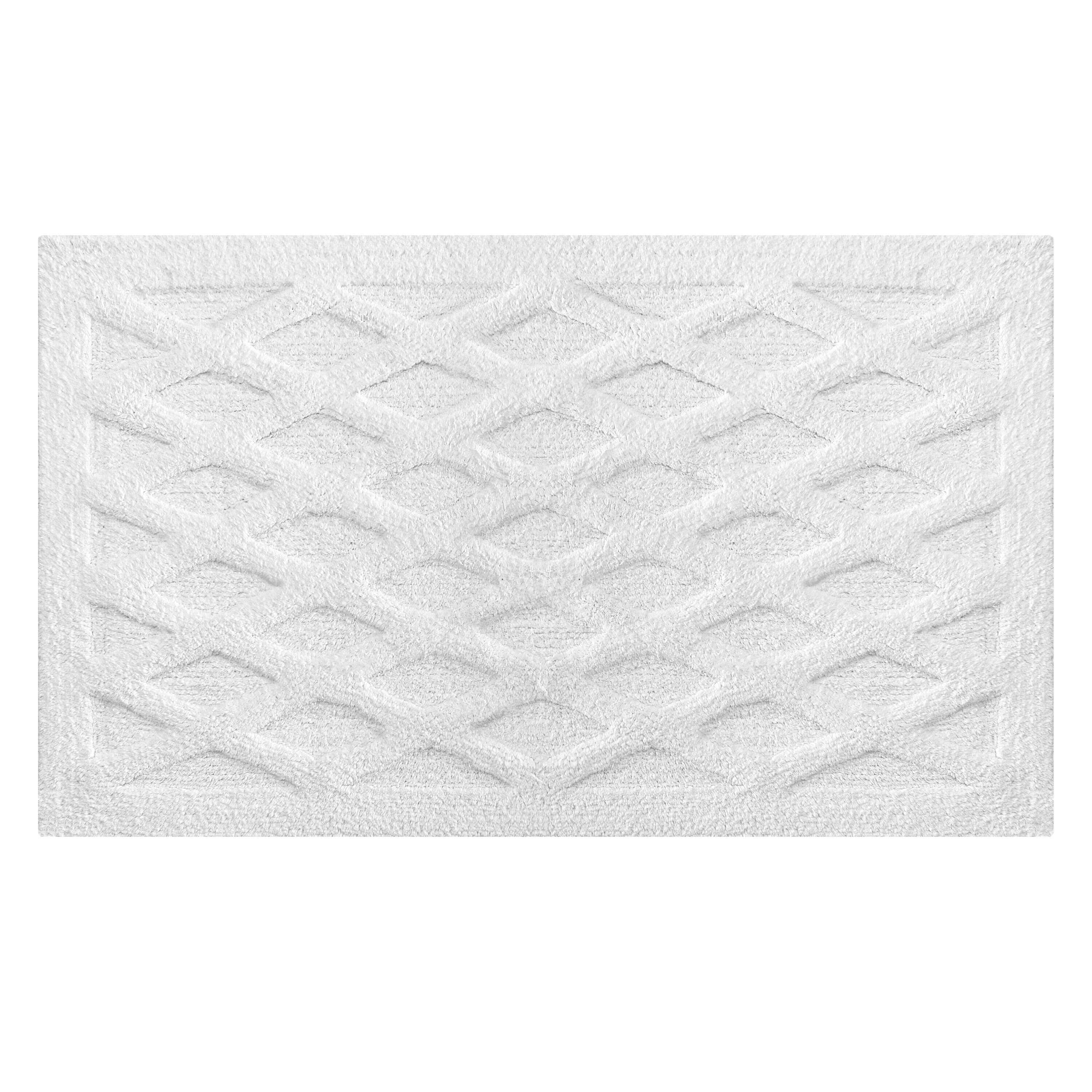 MH LONDON MH-BR-1069 Windsor 50-Inches x 30-Inches White Cotton Bath rug