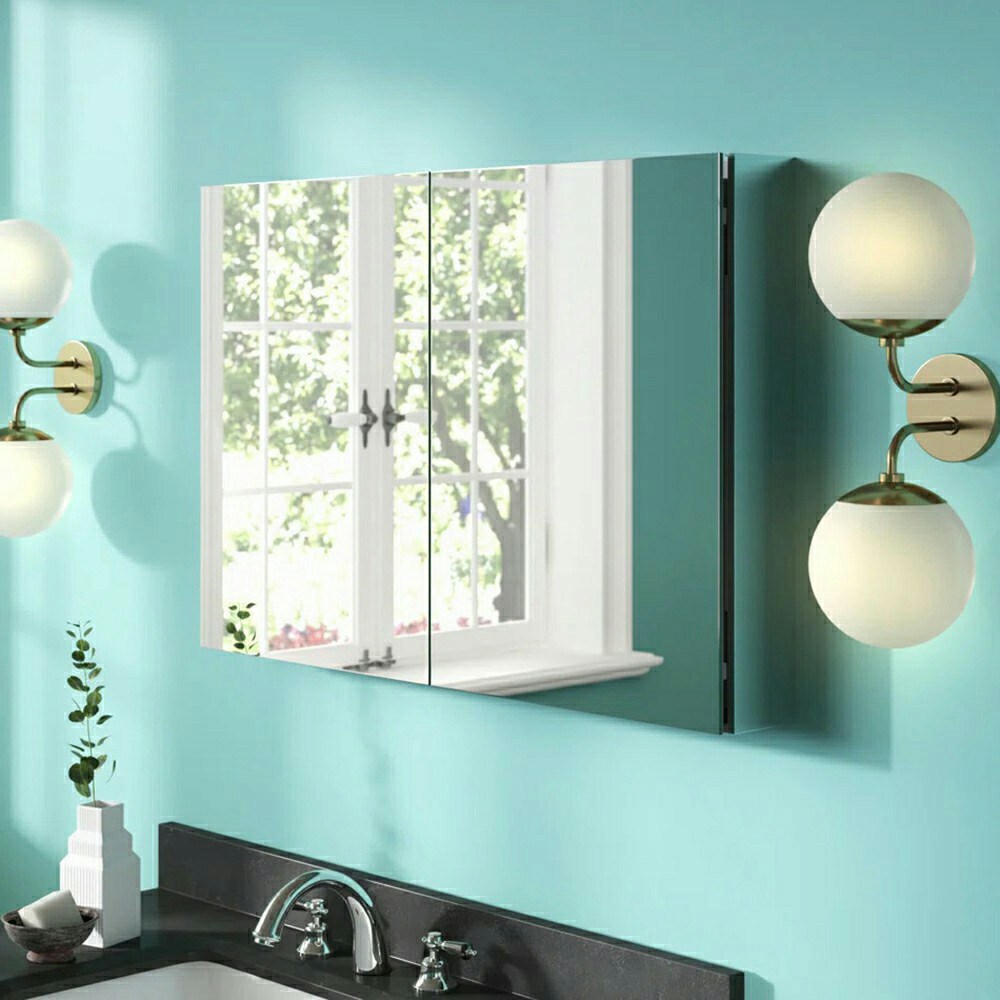 Senza 40" Wide Frameless Bathroom Medicine Cabinet with Mirrors